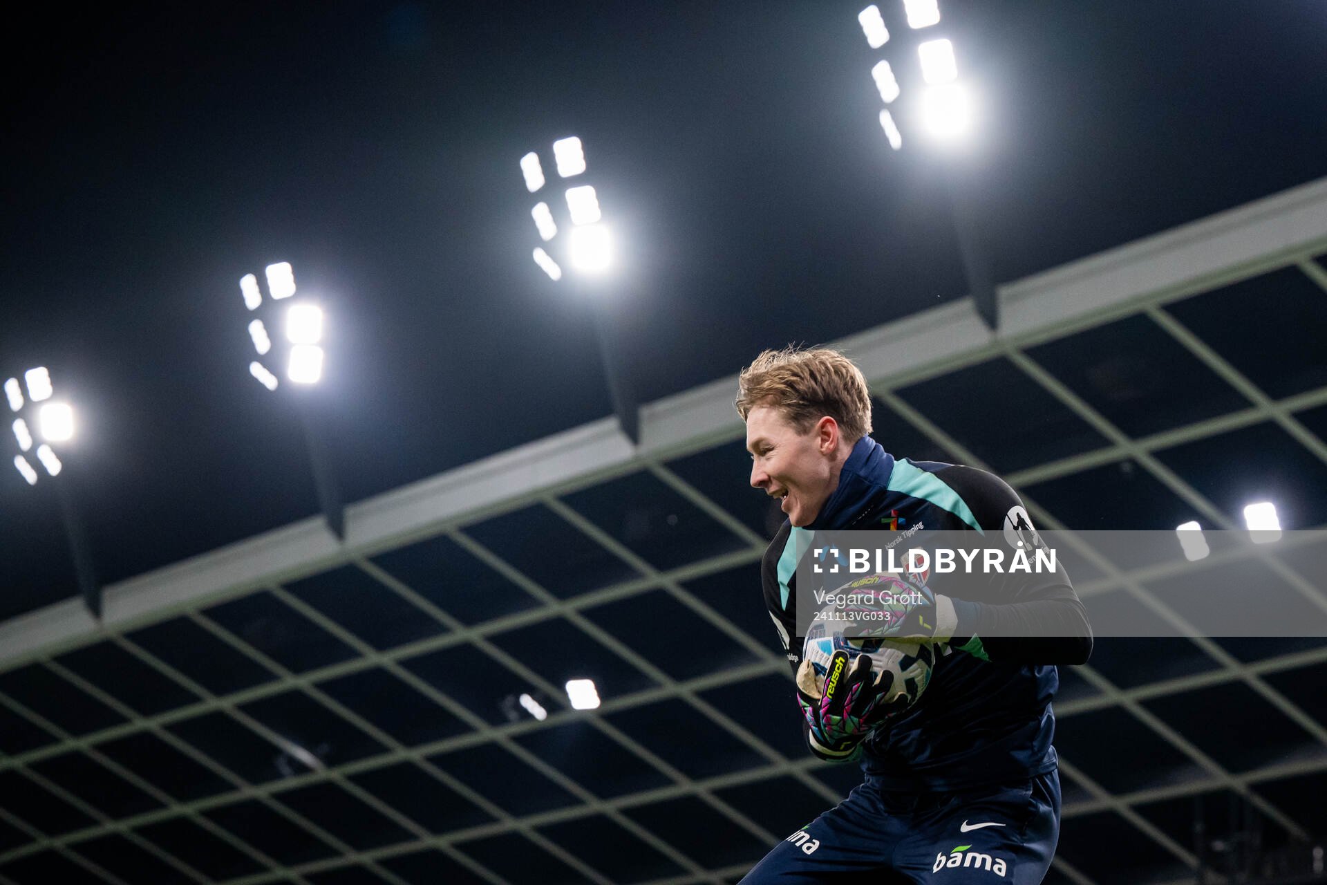 Goalkeeper Mathias Dyngeland of the Norwegian national