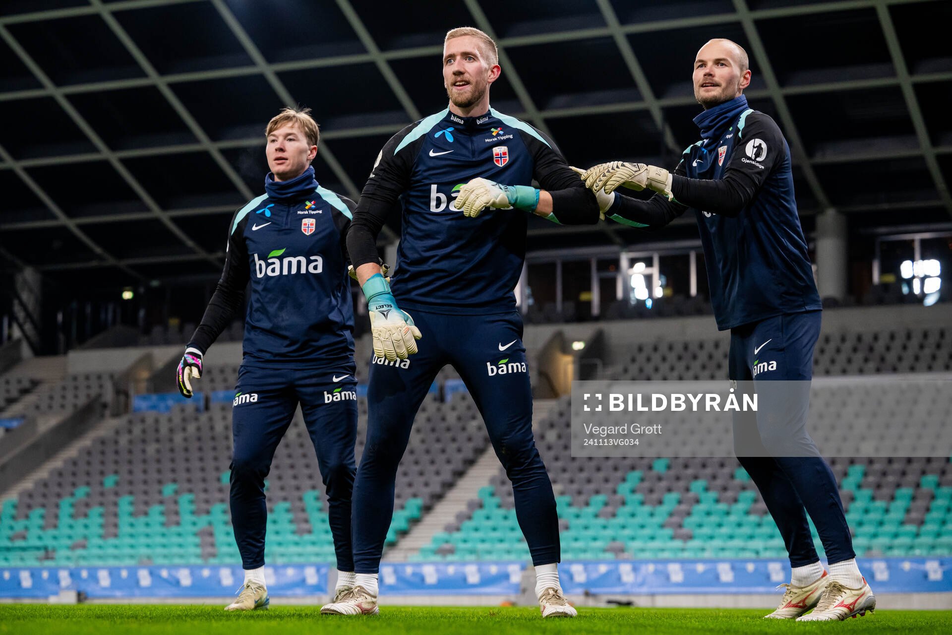 Goalkeepers Mathias Dyngeland, Egil Selvik and Viljar Myhra