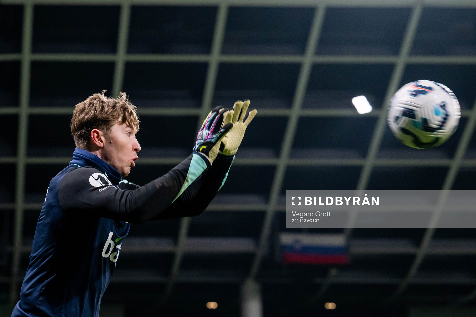 Goalkeeper Mathias Dyngeland of the Norwegian national
