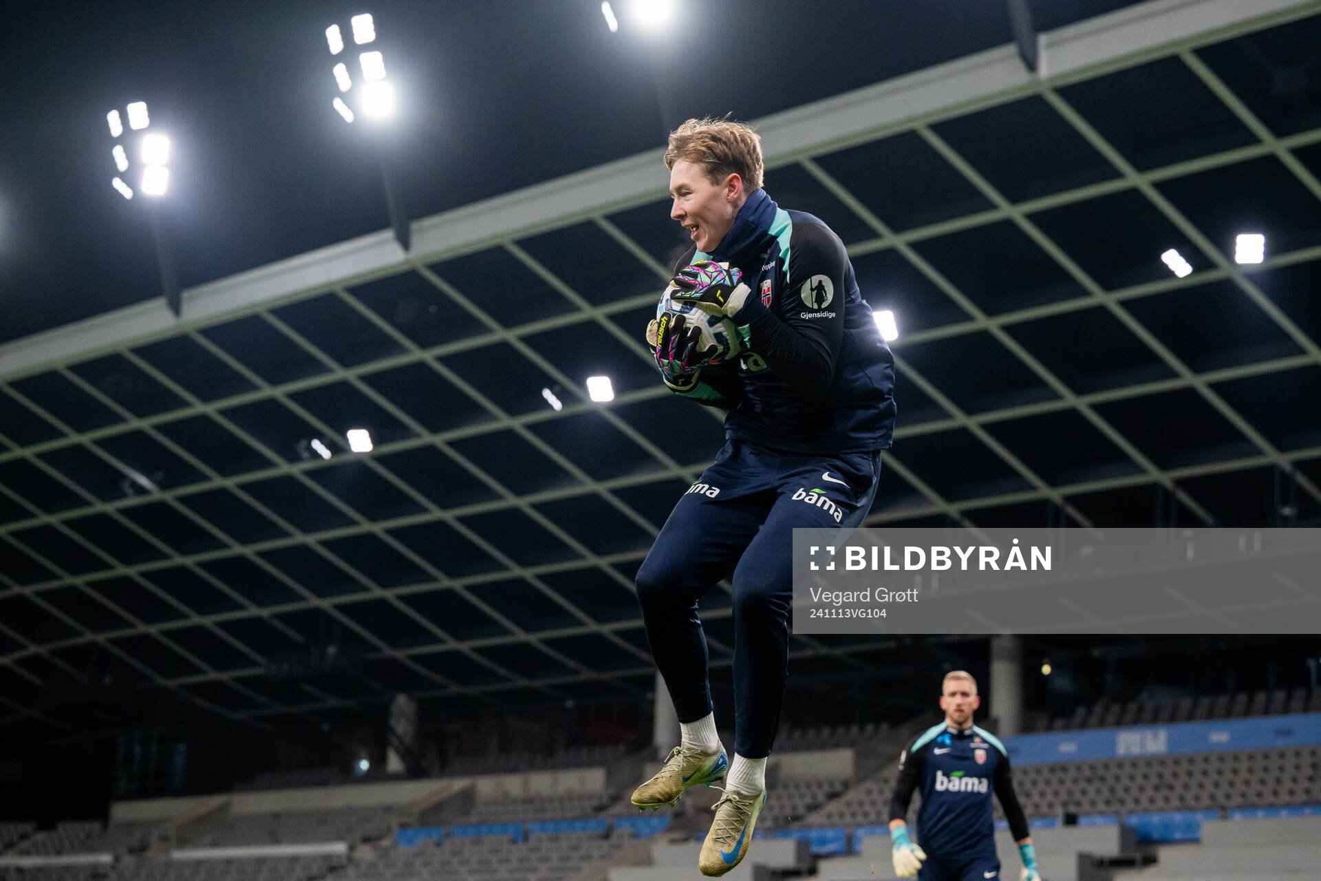 Goalkeeper Mathias Dyngeland of the Norwegian national