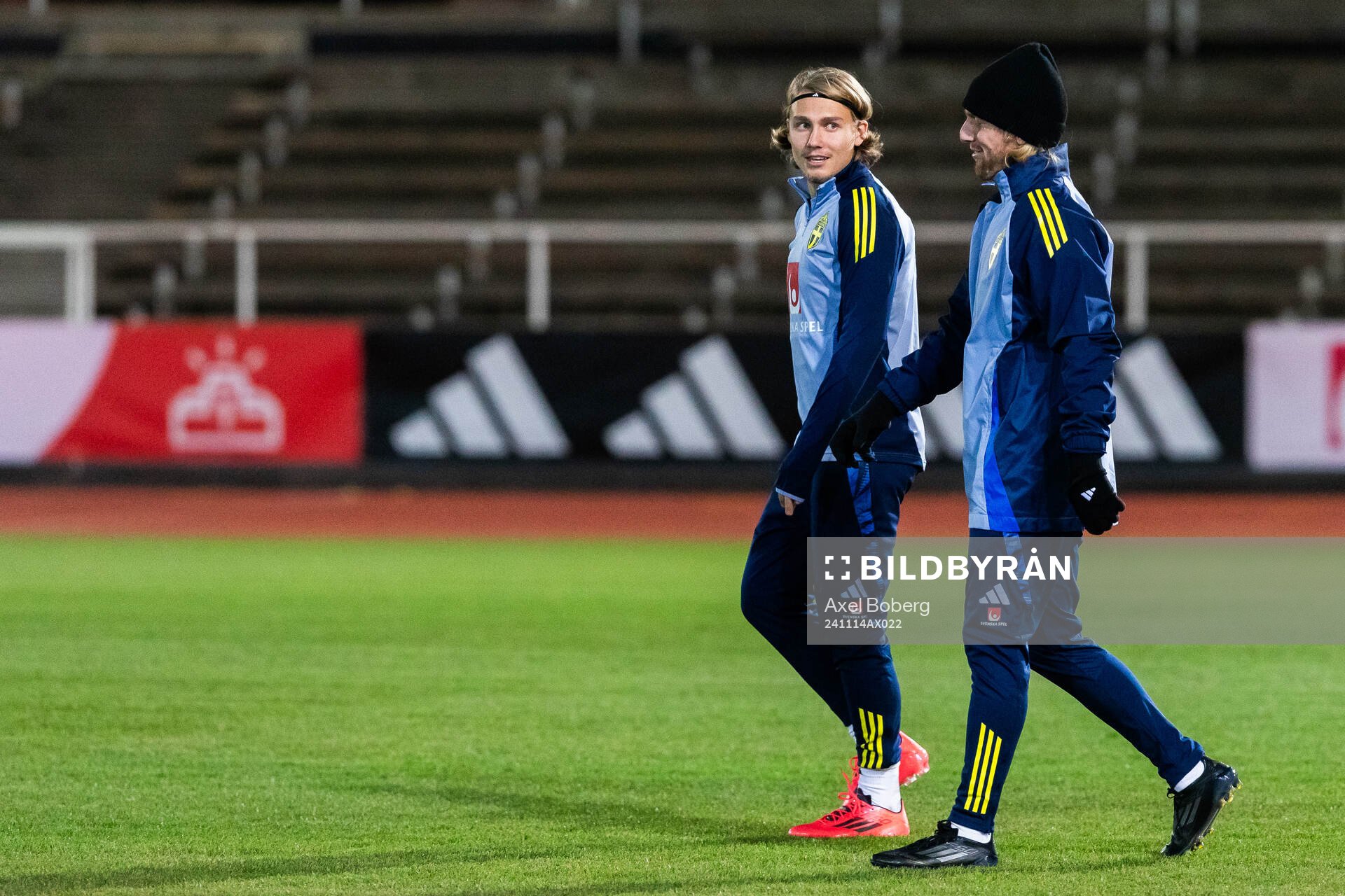 Sebastian Nanasi of the Swedish men’s national football team during a training session on November 14, 2024 in Stockholm 