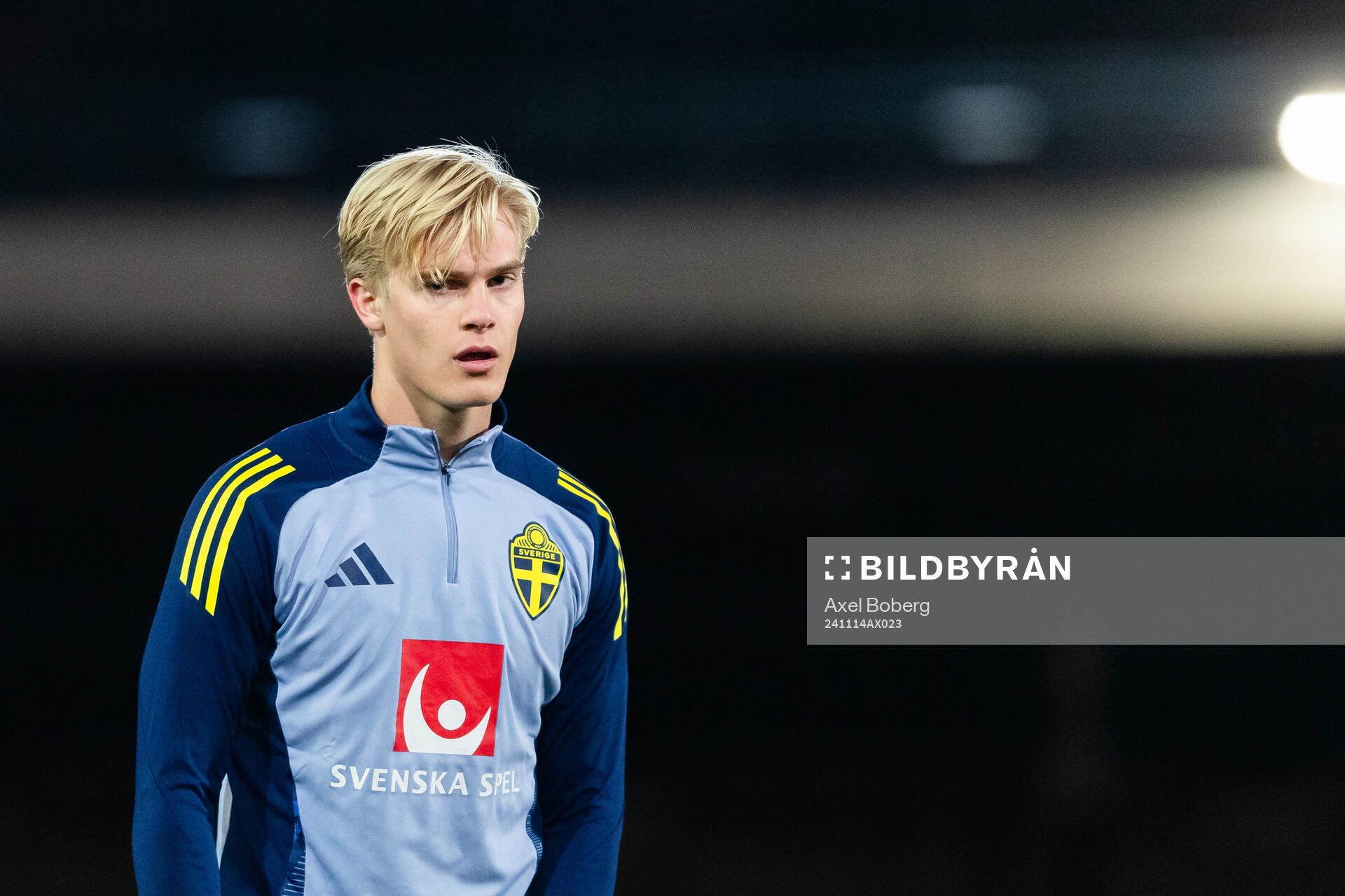 Lucas Bergvall of the Swedish men’s national football team
