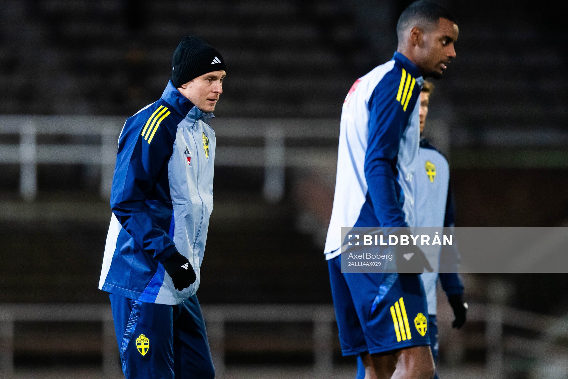 Victor Nilsson Lindelöf of the Swedish men’s national football team during a training session on November 14, 2024 in Stockholm 