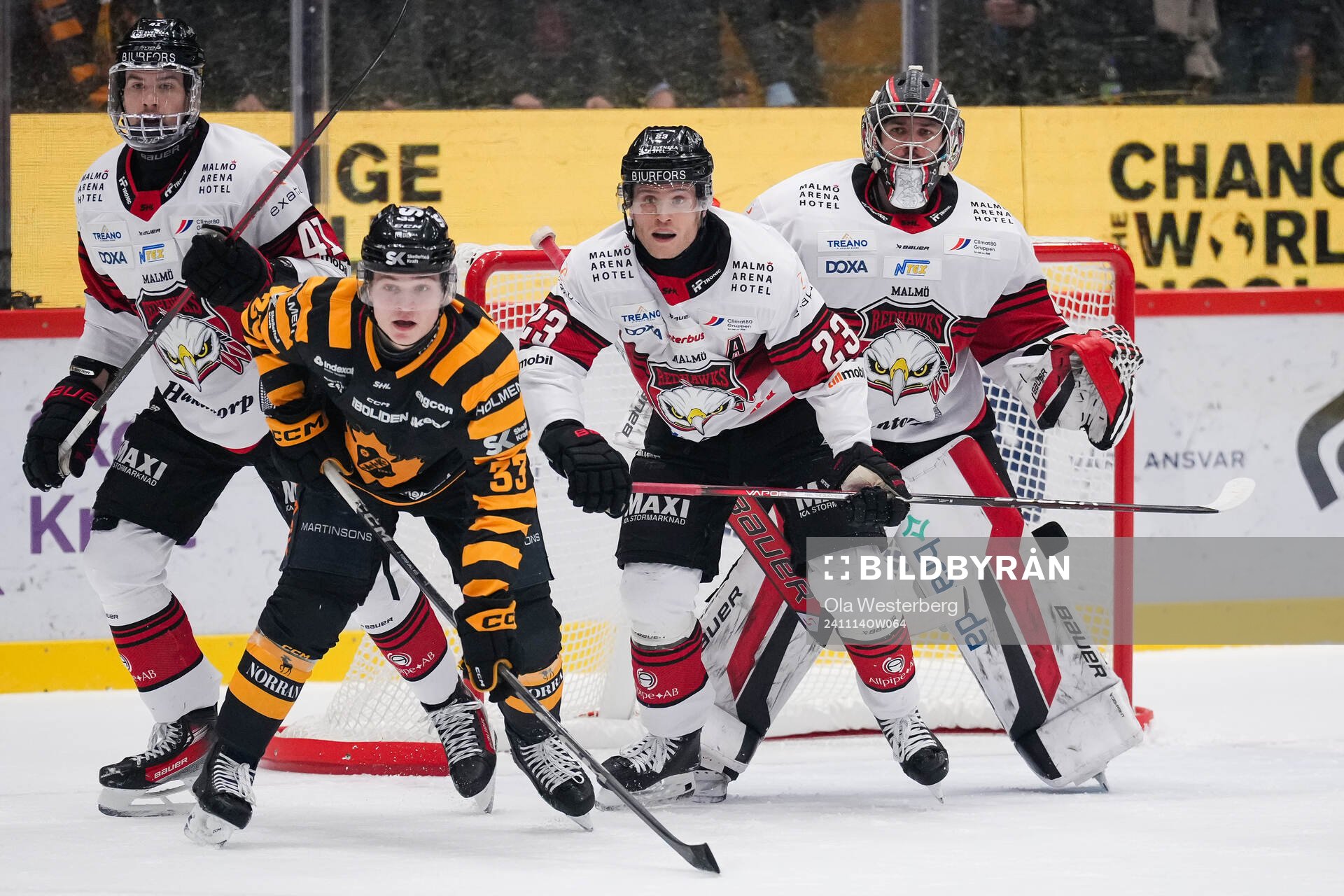Malmö Redhawks Joseph Berger , Christoffer Forsberg och