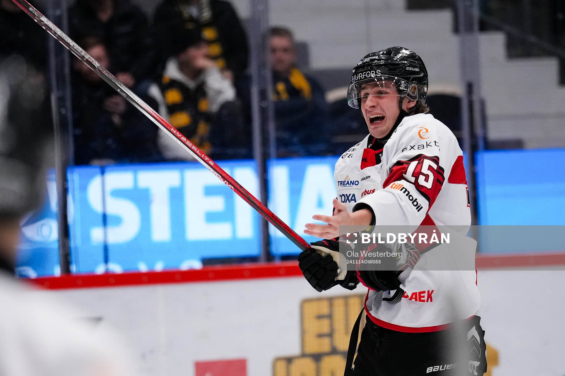 Malmö Redhawks Freddie Larsson skadar sig