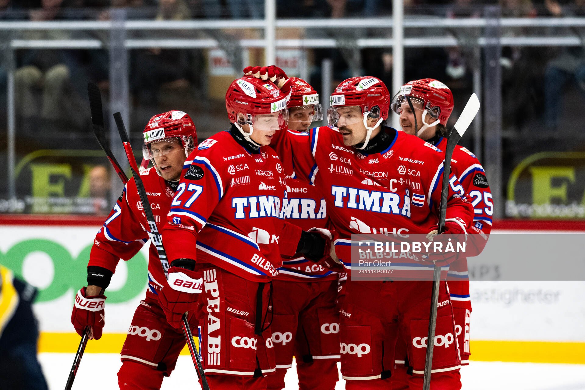 Timrås Oliver Johansson Anton Lander och Anton Wedin jublar
