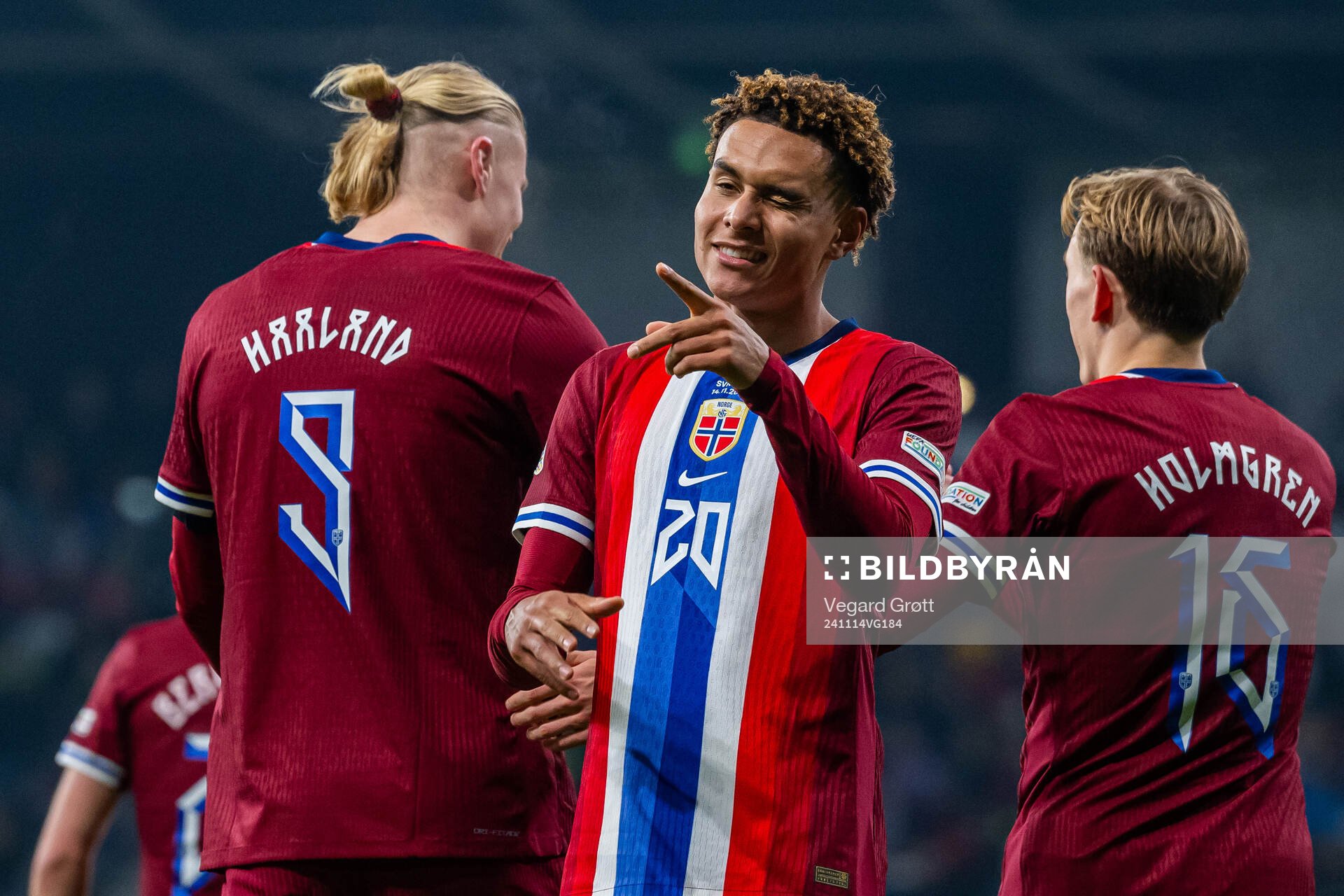 Antonio Nusa of Norway celebrates