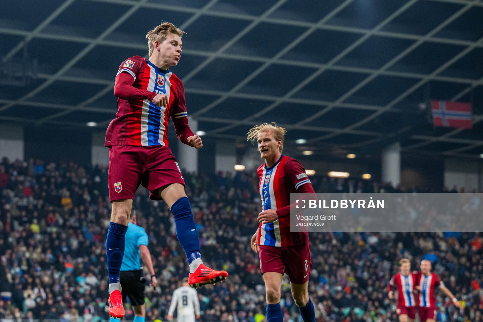 Jens Petter Hauge of Norway celebrates