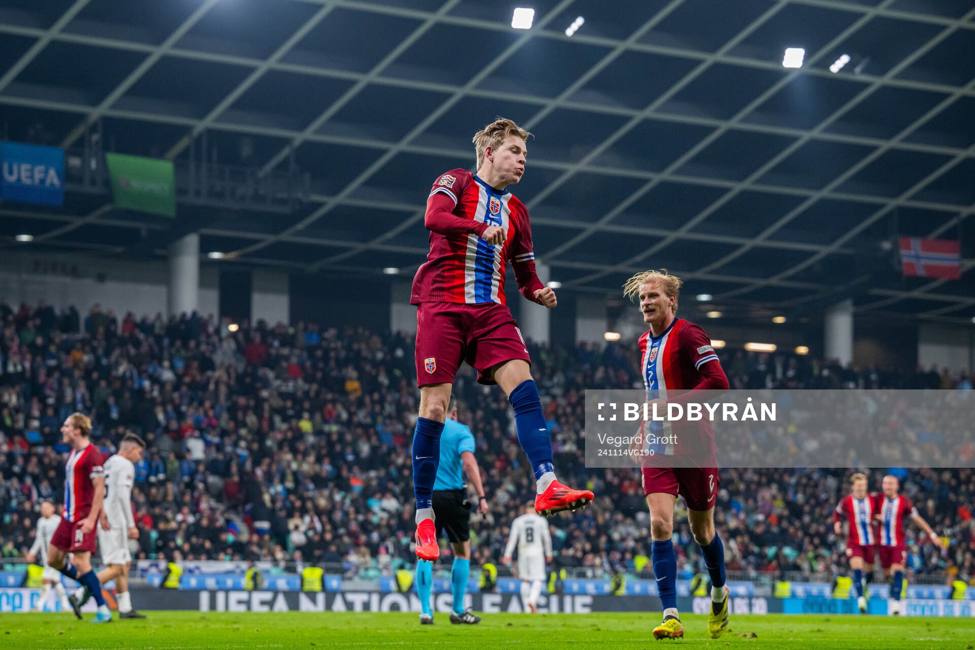 Jens Petter Hauge of Norway celebrates