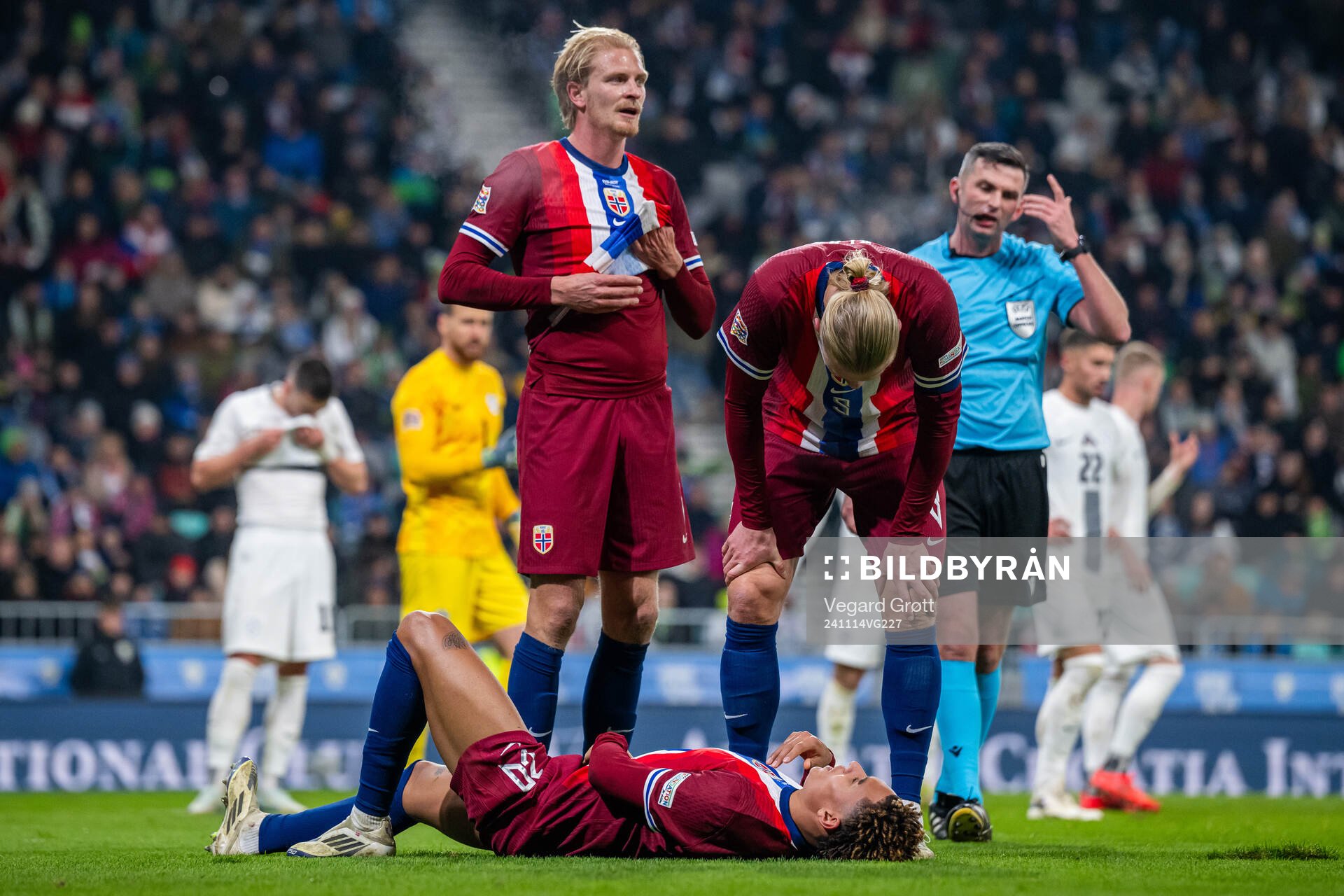 Morten Thorsby, Antonio Nusa and Erling Braut Haaland of
