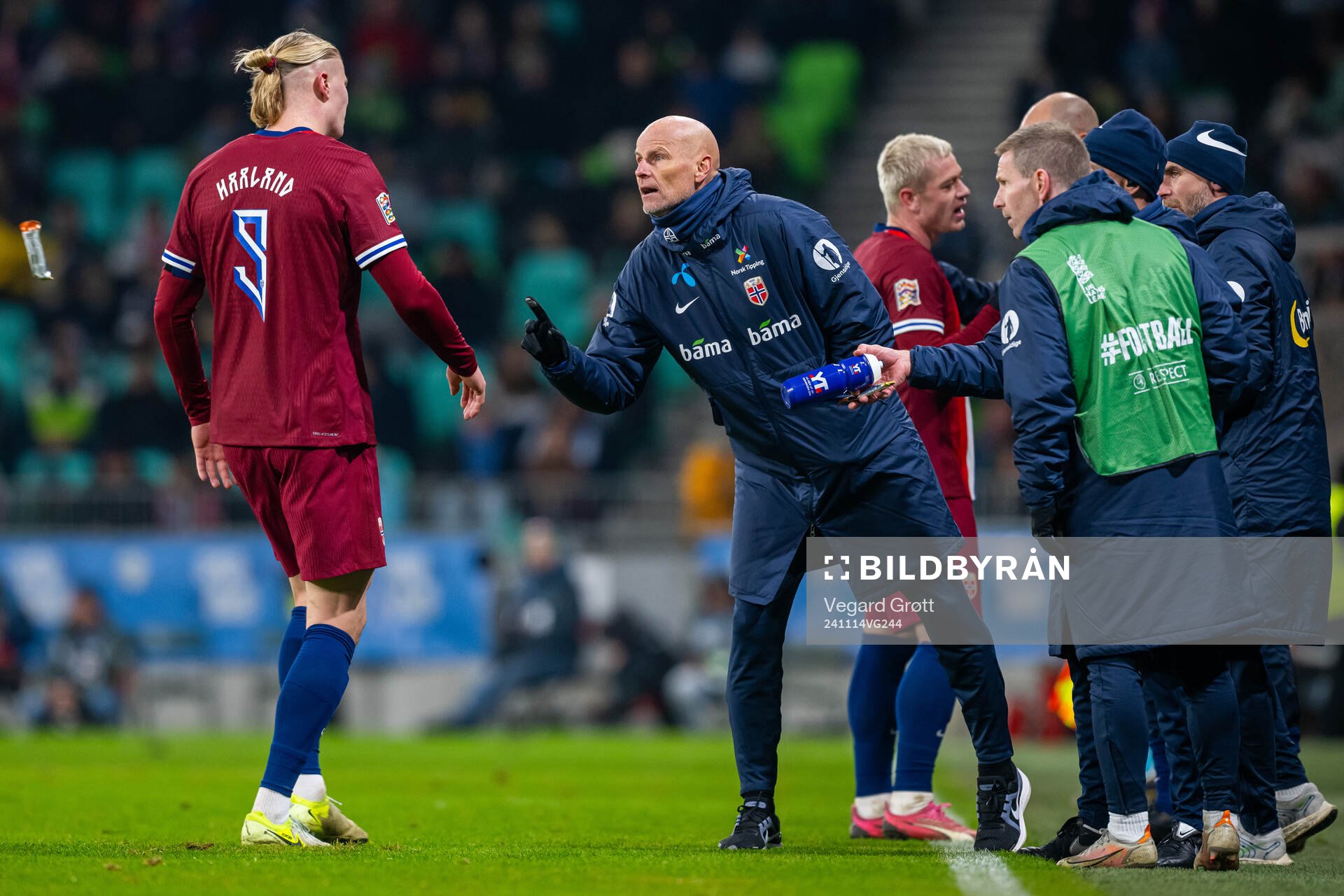 Erling Braut Haaland and Ståle Solbakken, head coach of