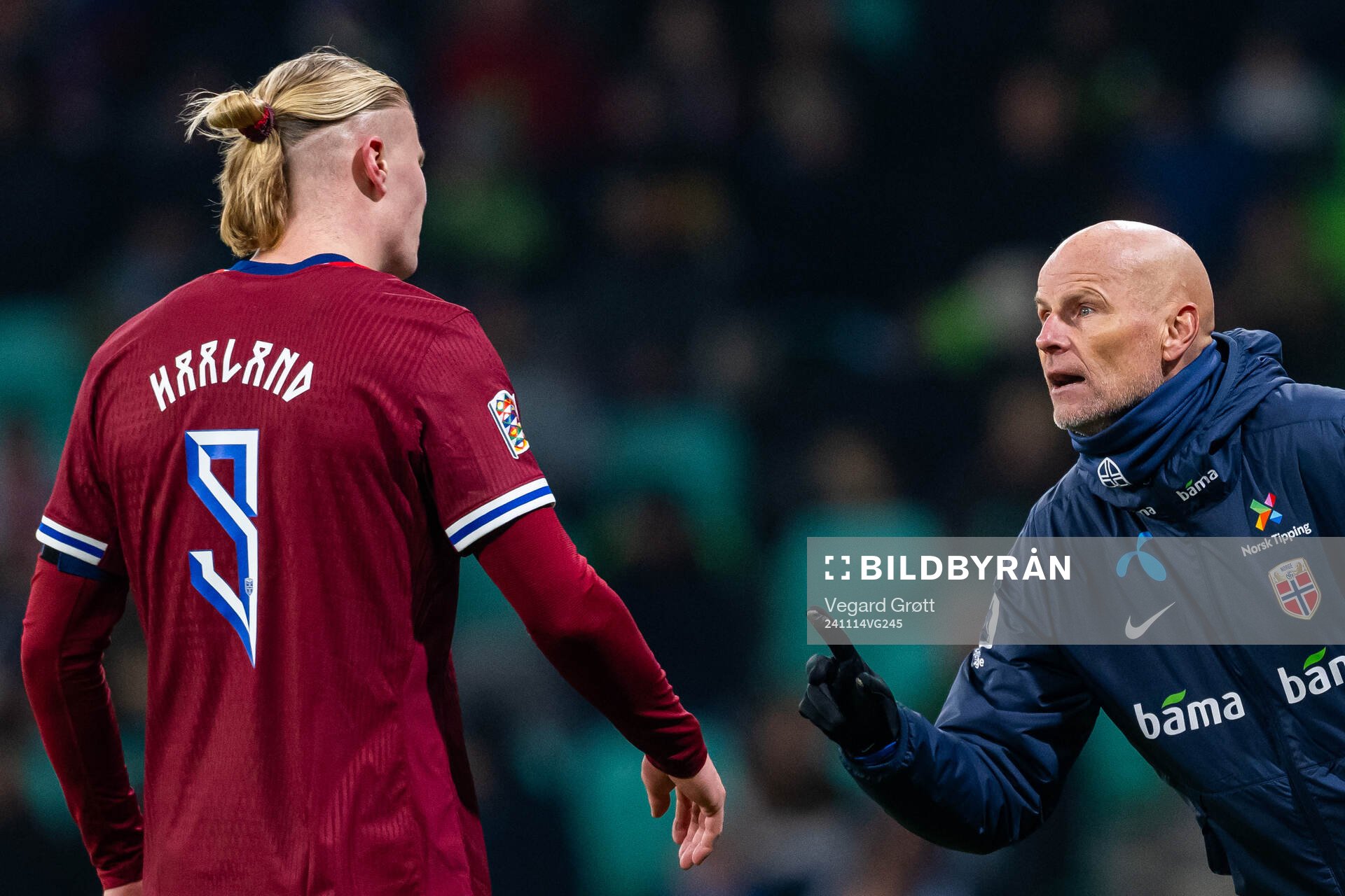Erling Braut Haaland and Ståle Solbakken, head coach of