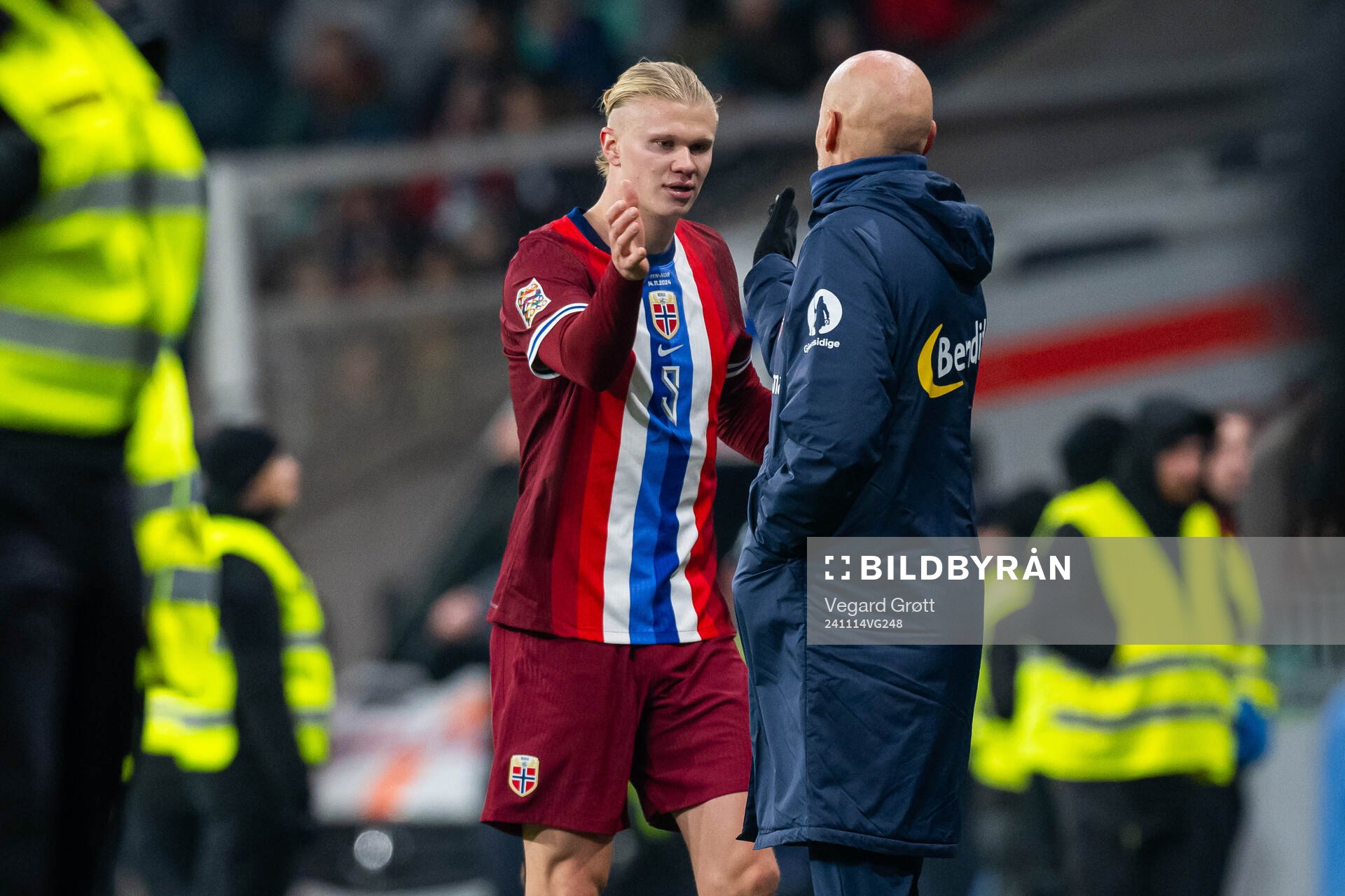 Erling Braut Haaland and Ståle Solbakken, head coach of