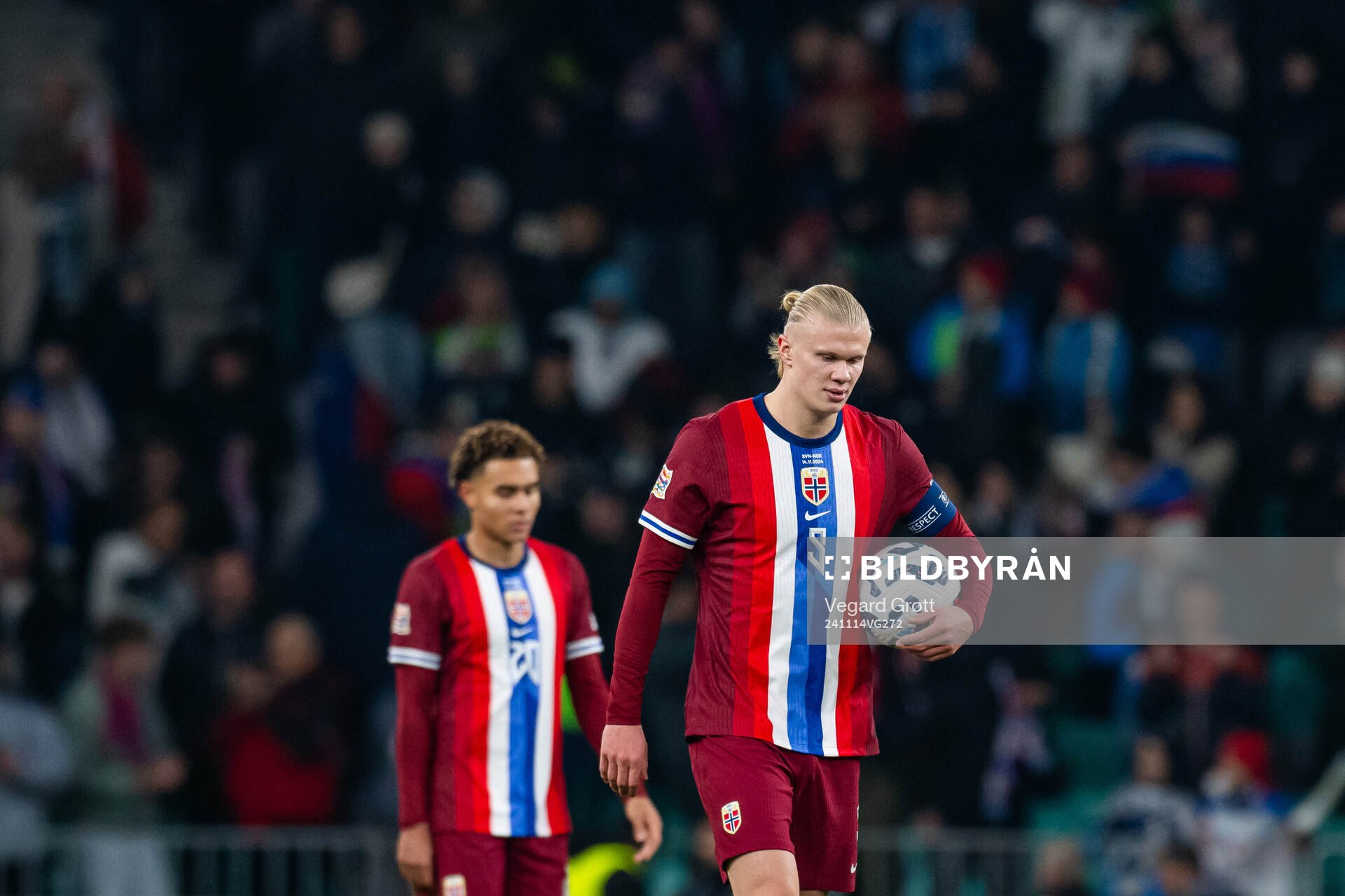 Erling Braut Haaland of Norway looks dejected