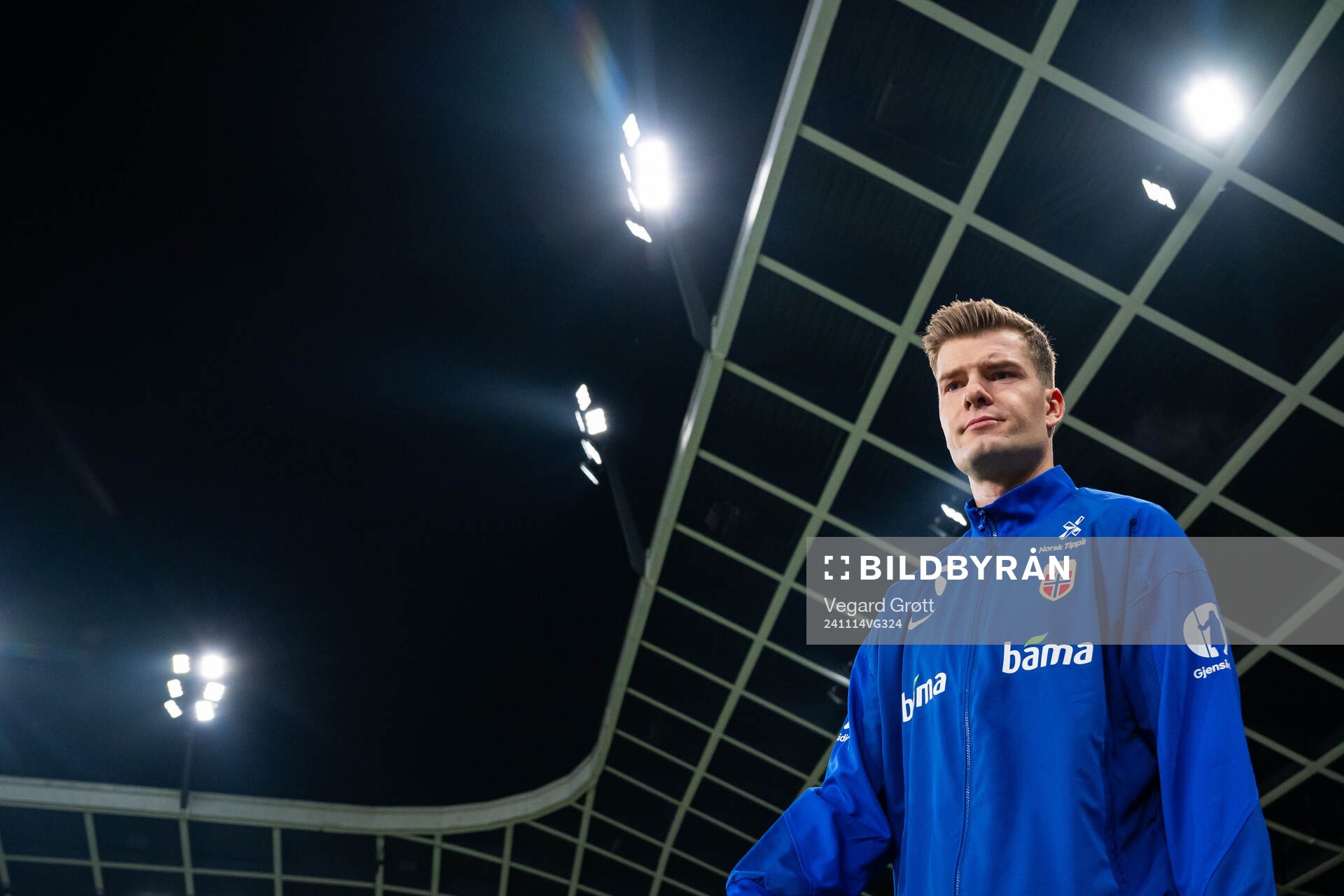 Alexander Sørloth of Norway enters the pitch