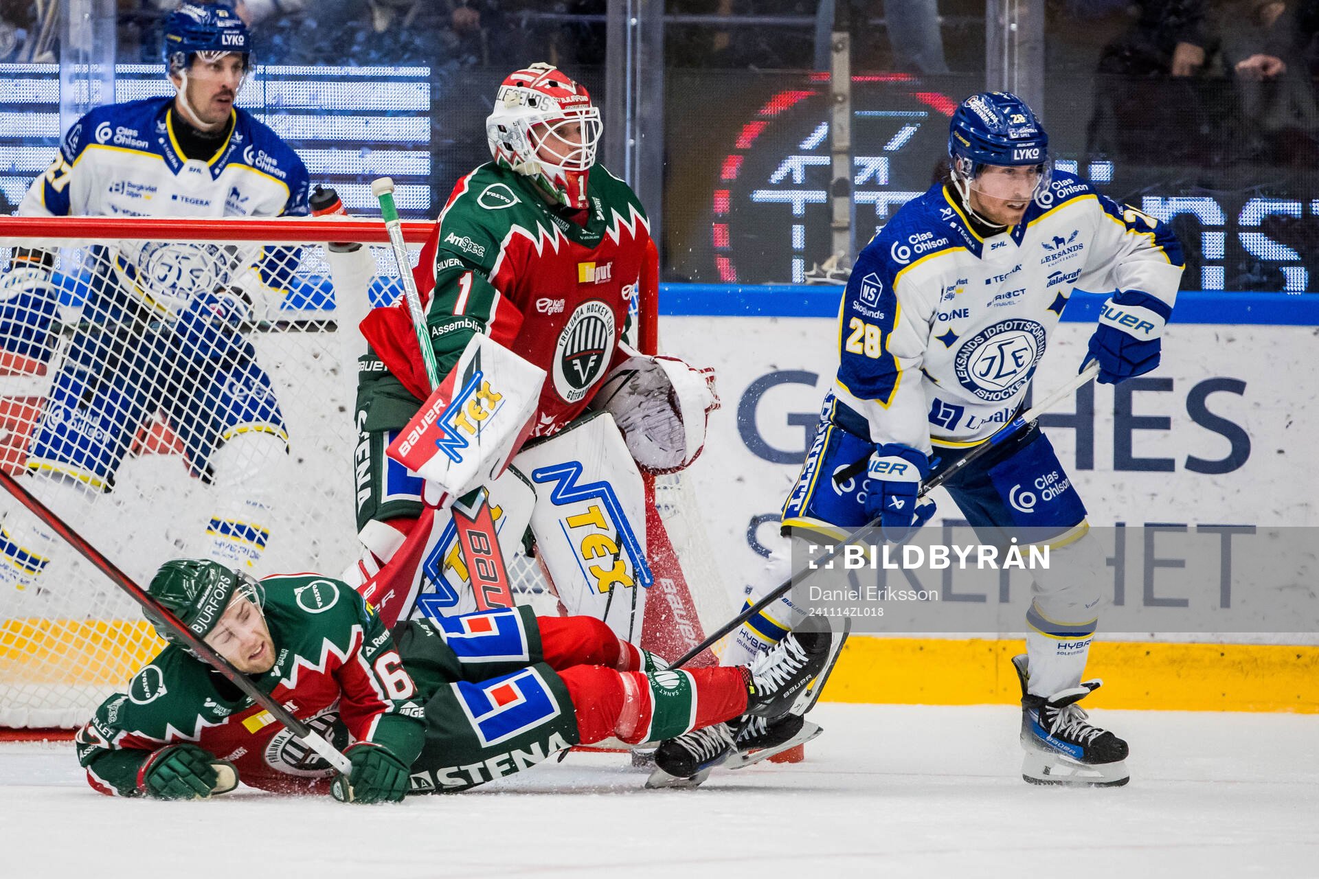Frölundas Wiktor Nilsson och målvakt Lars Johansson och