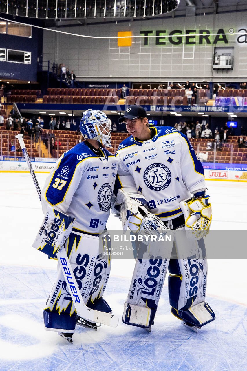 Leksands målvakt Jakob Hellsten och målvakt Marcus