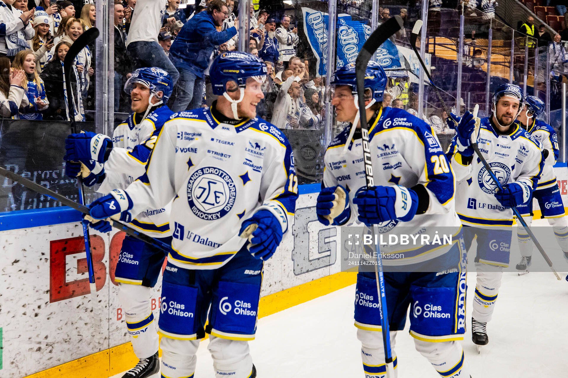 Leksands Kalle Östman och Axel Rindell jublar