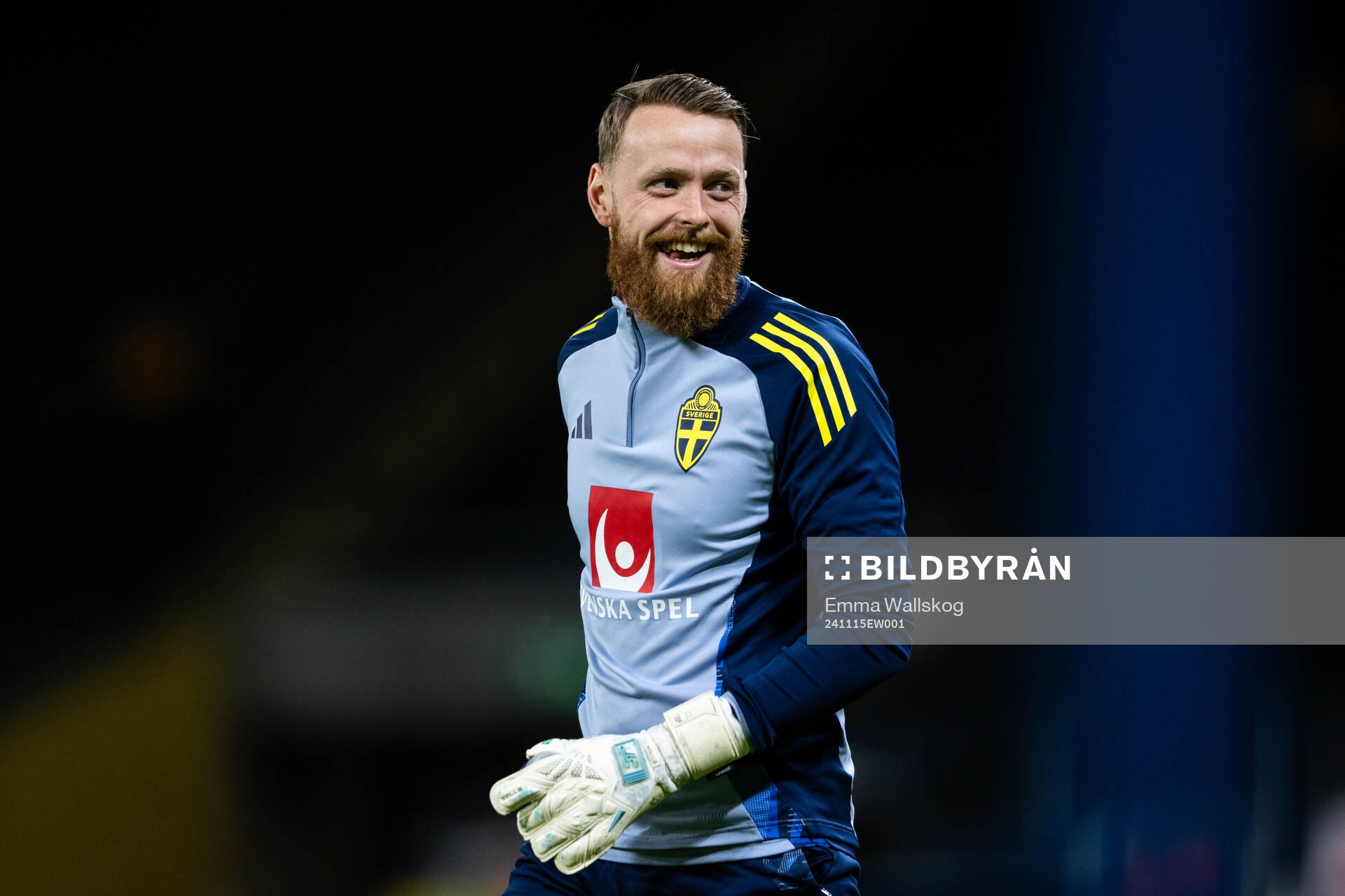 Goalkeeper Viktor Johansson of the Swedish men's football