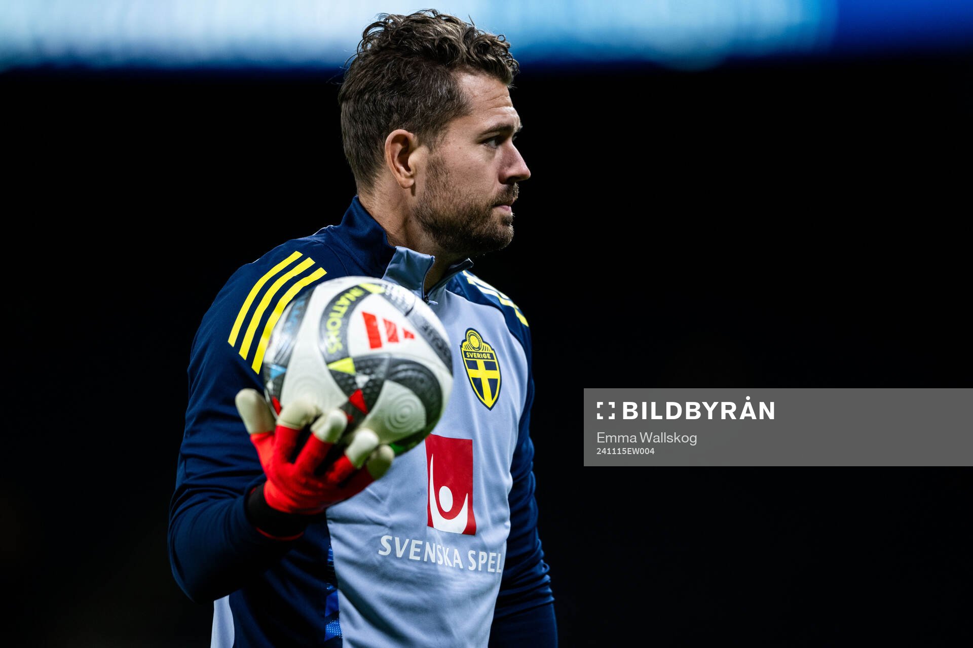 Goalkeeper Kristoffer Nordfeldt of the Swedish men's