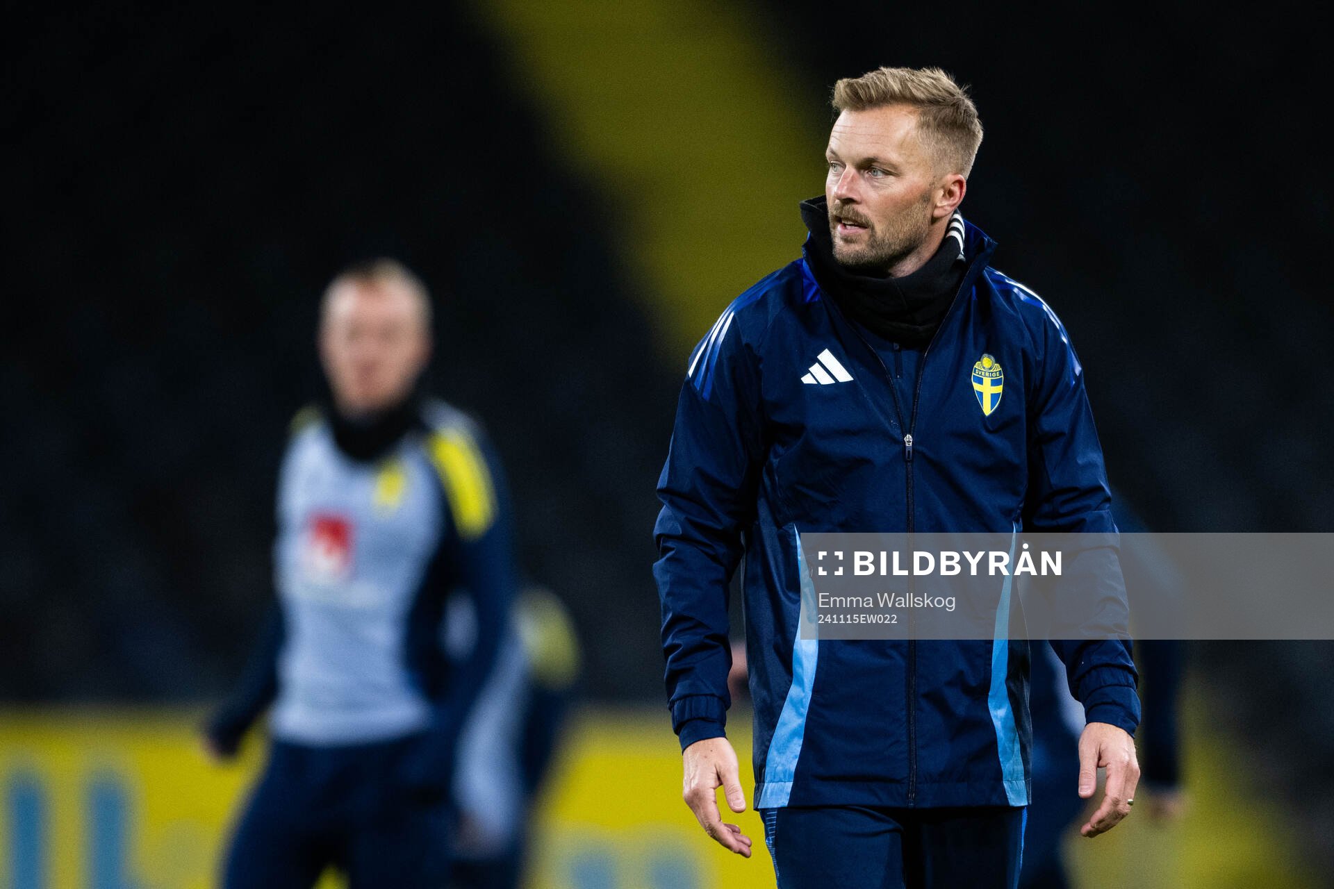 Assistant coach Sebastian Larsson of the Swedish men's