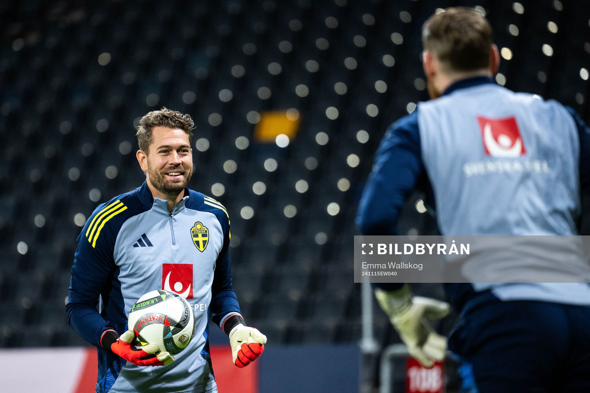 Goalkeeper Kristoffer Nordfeldt of the Swedish men's