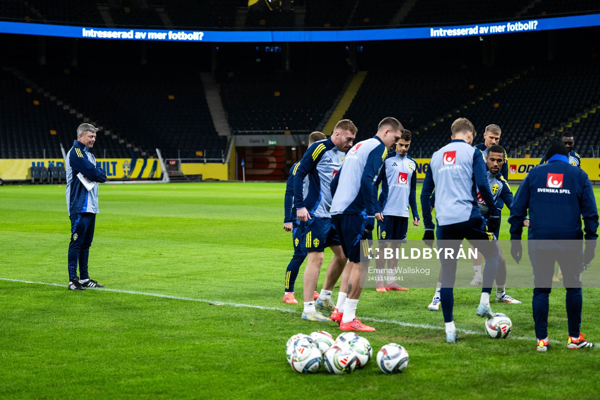 Head coach Jon Dahl Tomasson and players of the Swedish