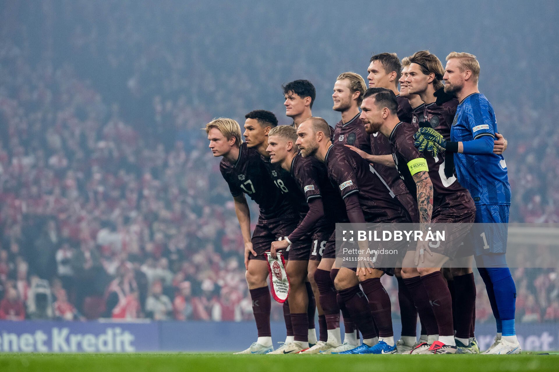 Players of Denmark pose for a team picture