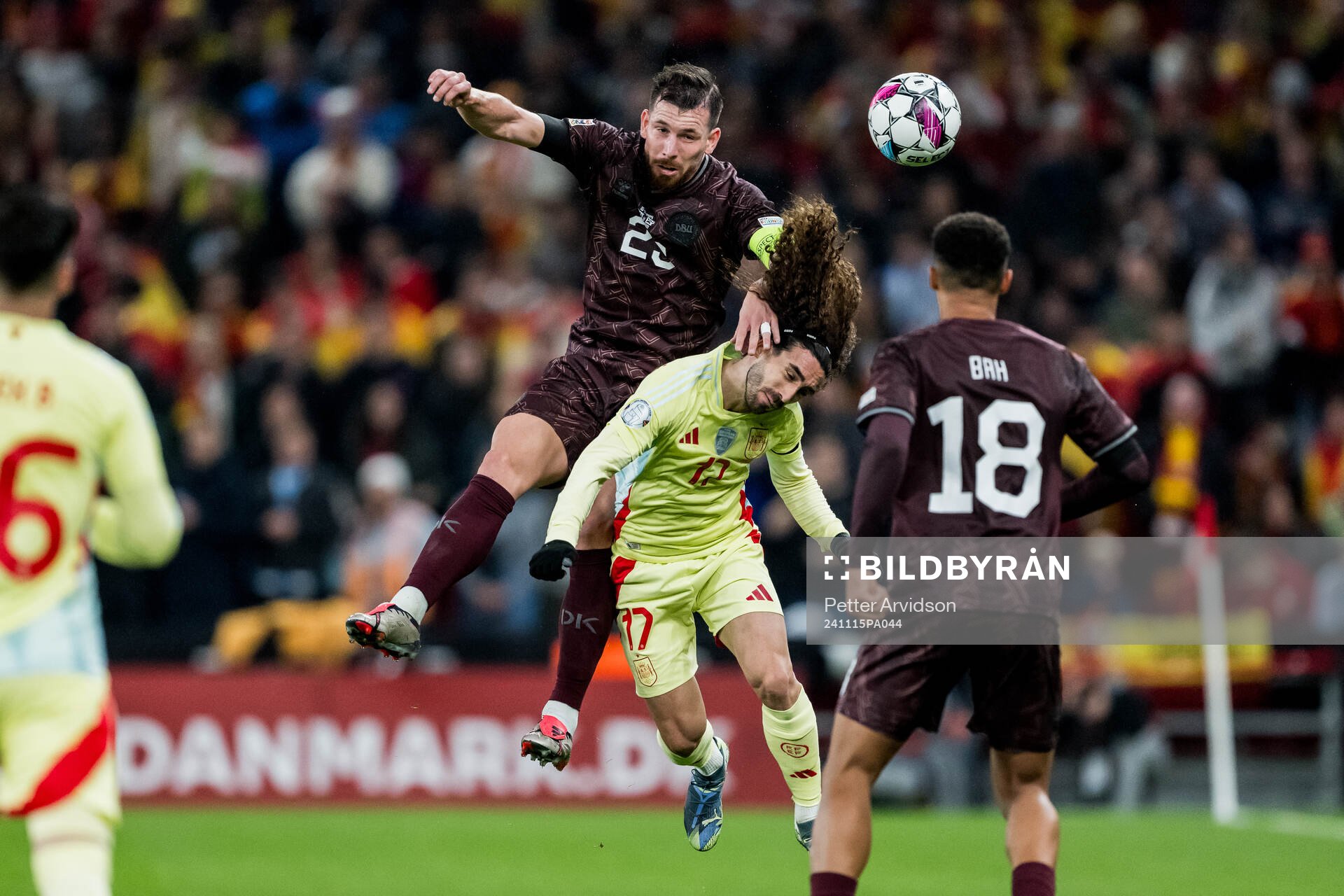 Pierre-Emile Højbjerg of Denmark and Marc Cucurella of
