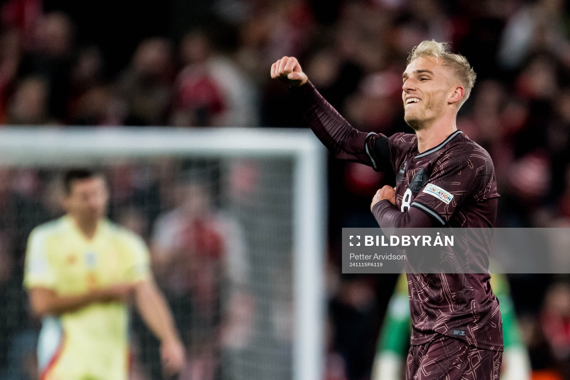 Gustav Isaksen of Denmark celebrates