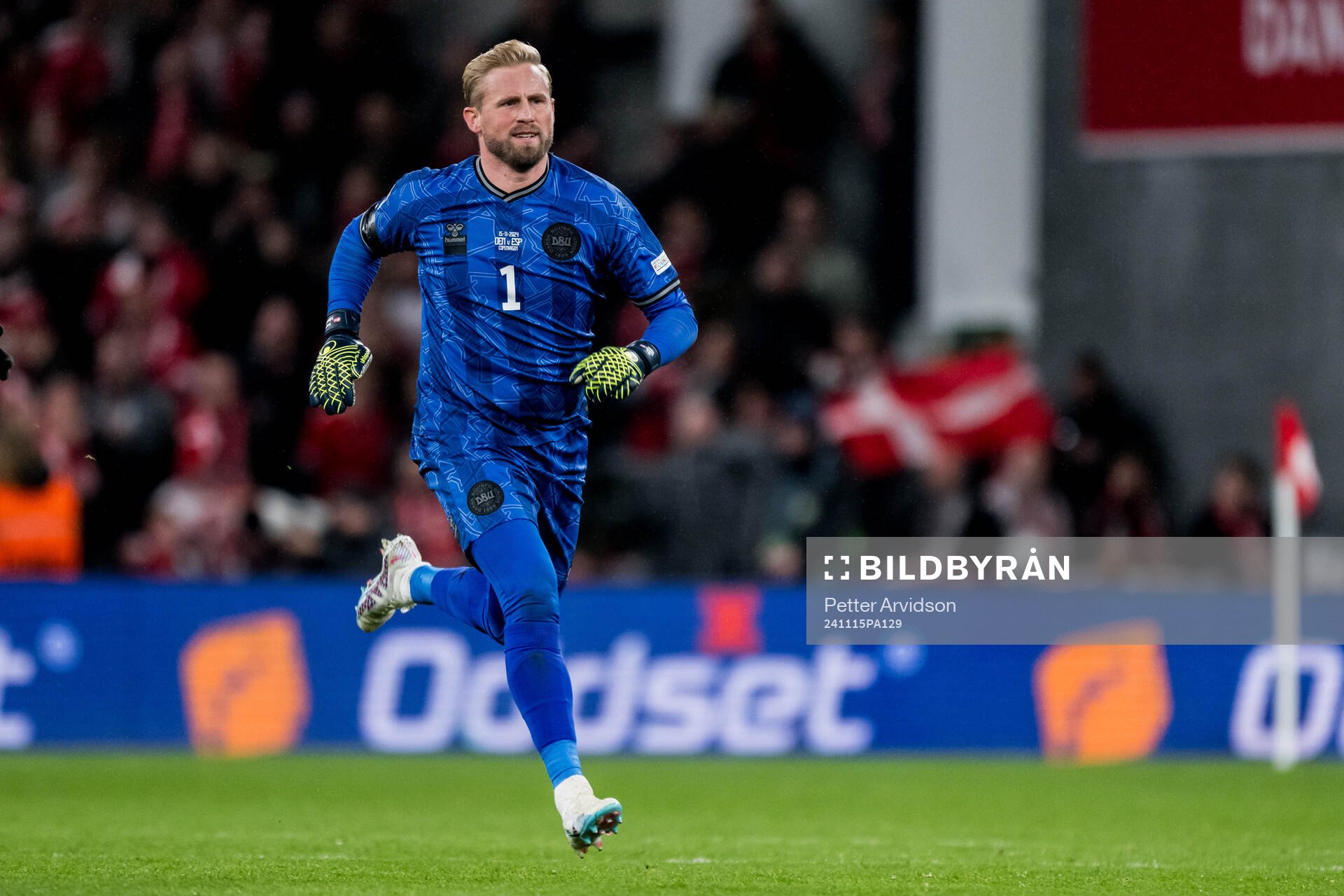 Goalkeeper Kasper Schmeichel of Denmark