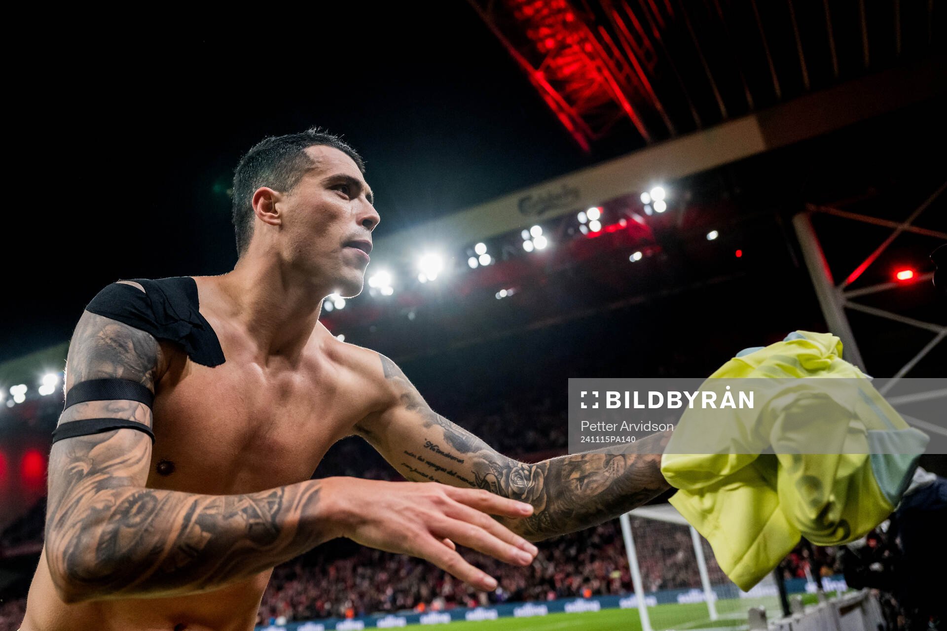 Pedro Porro of Spain celebrates