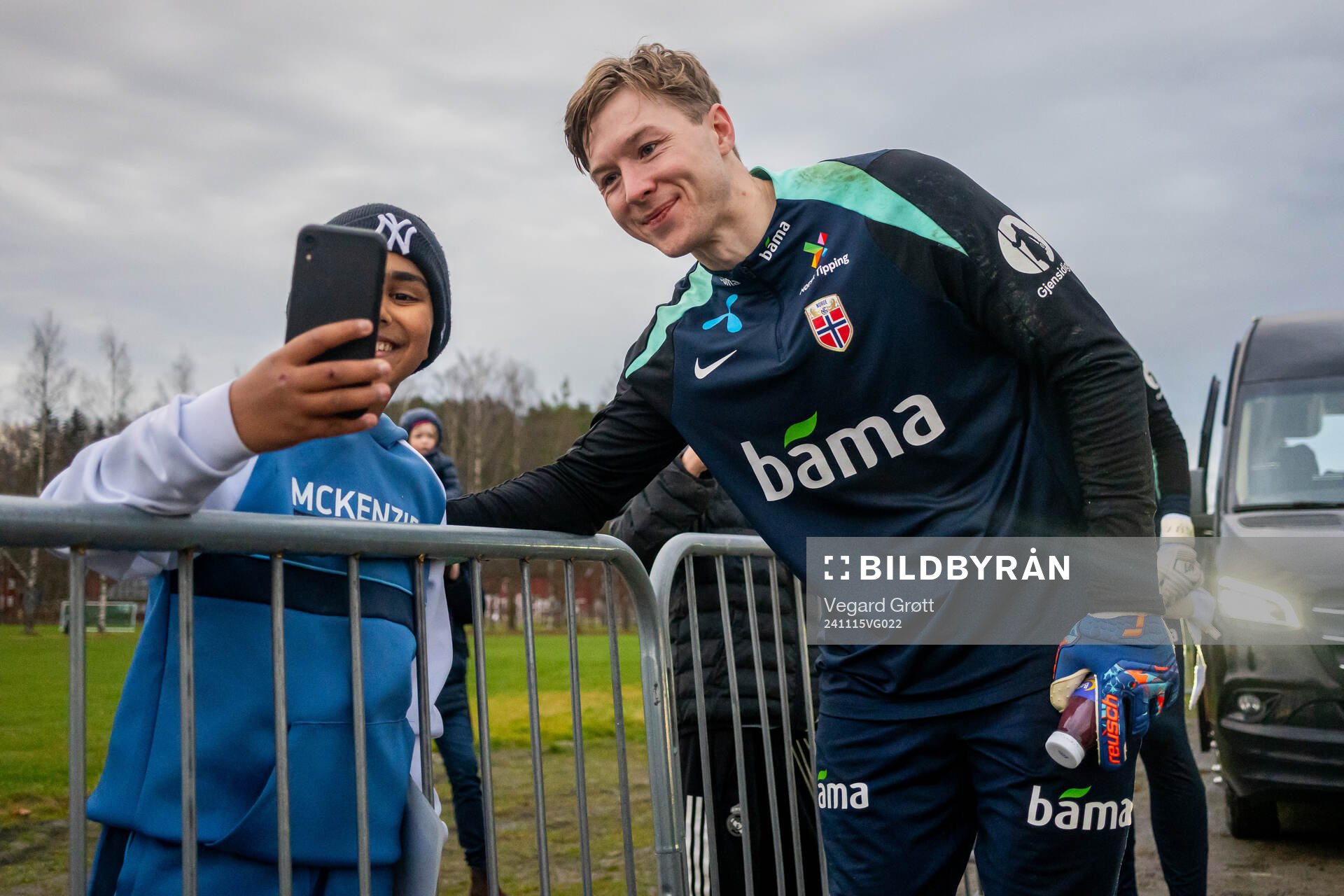 Goalkeeper Mathias Dyngeland of the Norwegian national