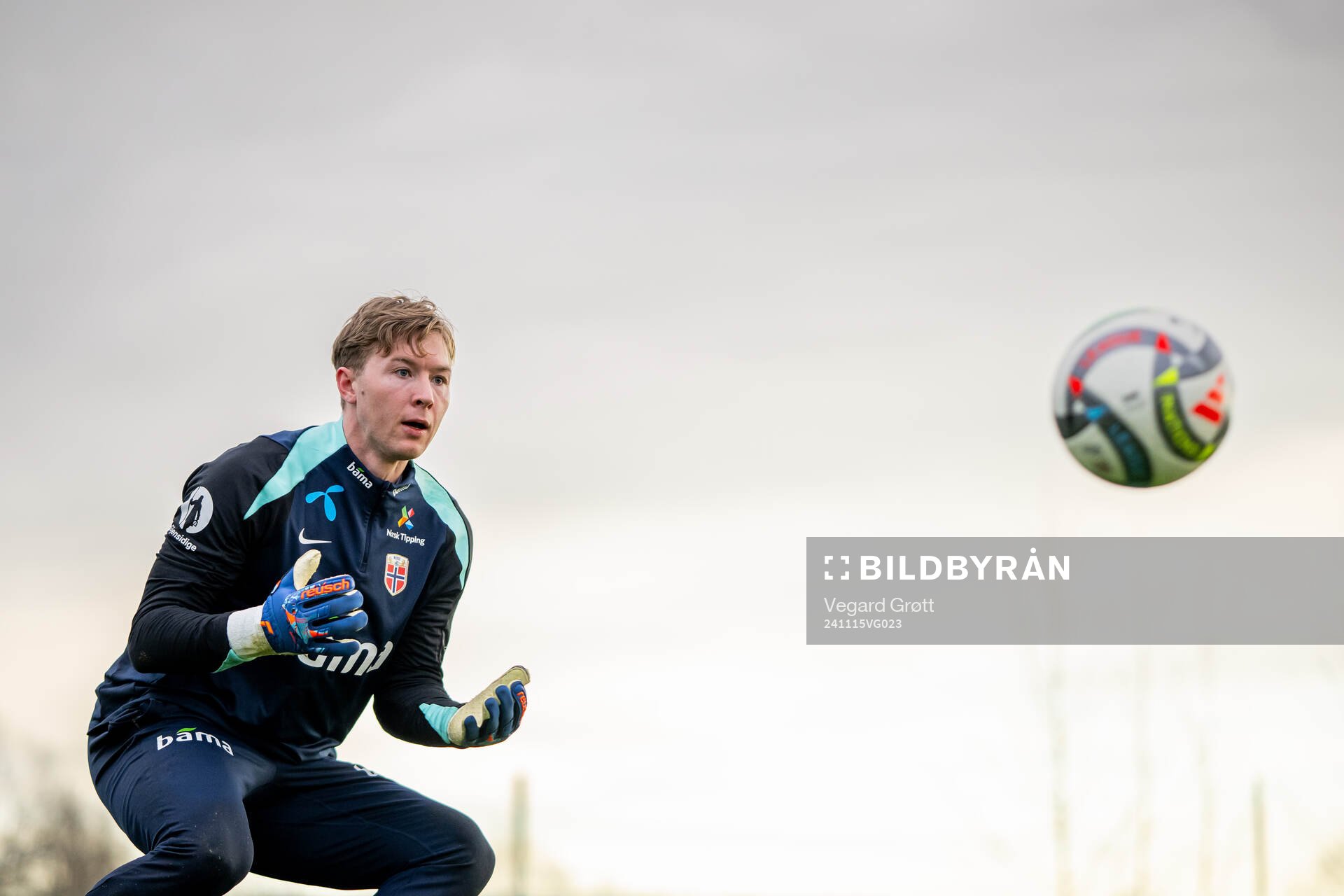 Goalkeeper Mathias Dyngeland of the Norwegian national