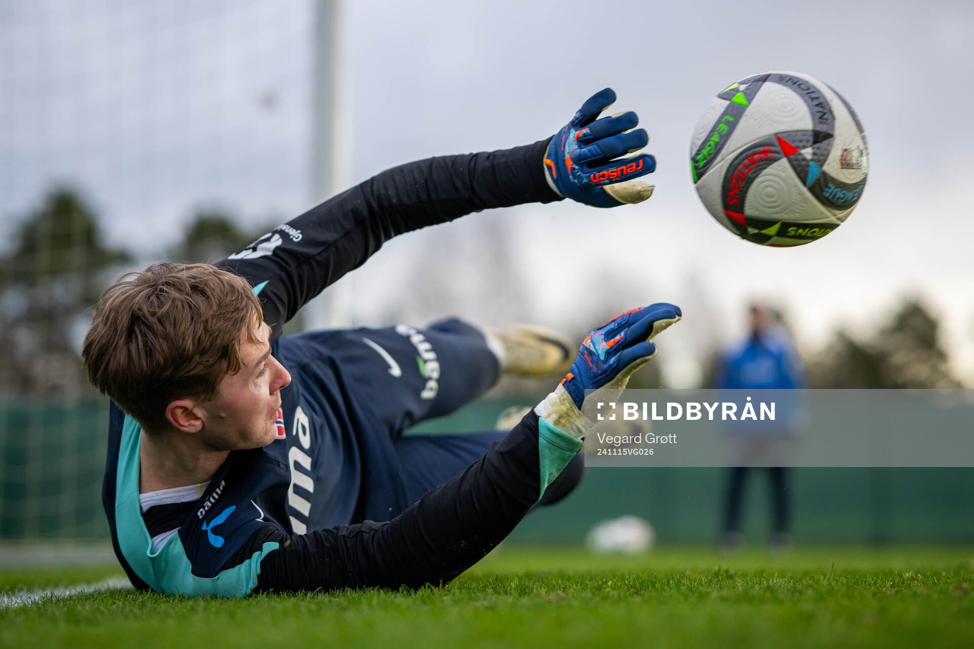 Goalkeeper Mathias Dyngeland of the Norwegian national