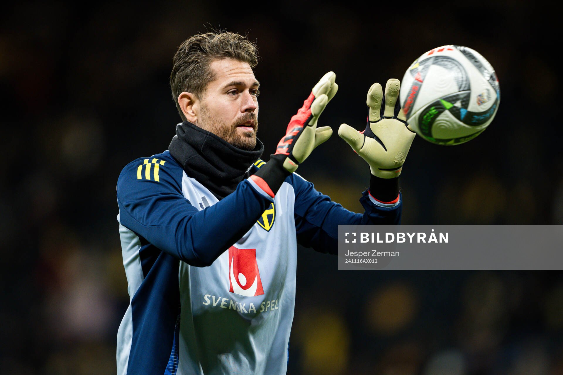 Goalkeeper Kristoffer Nordfeldt of Sweden