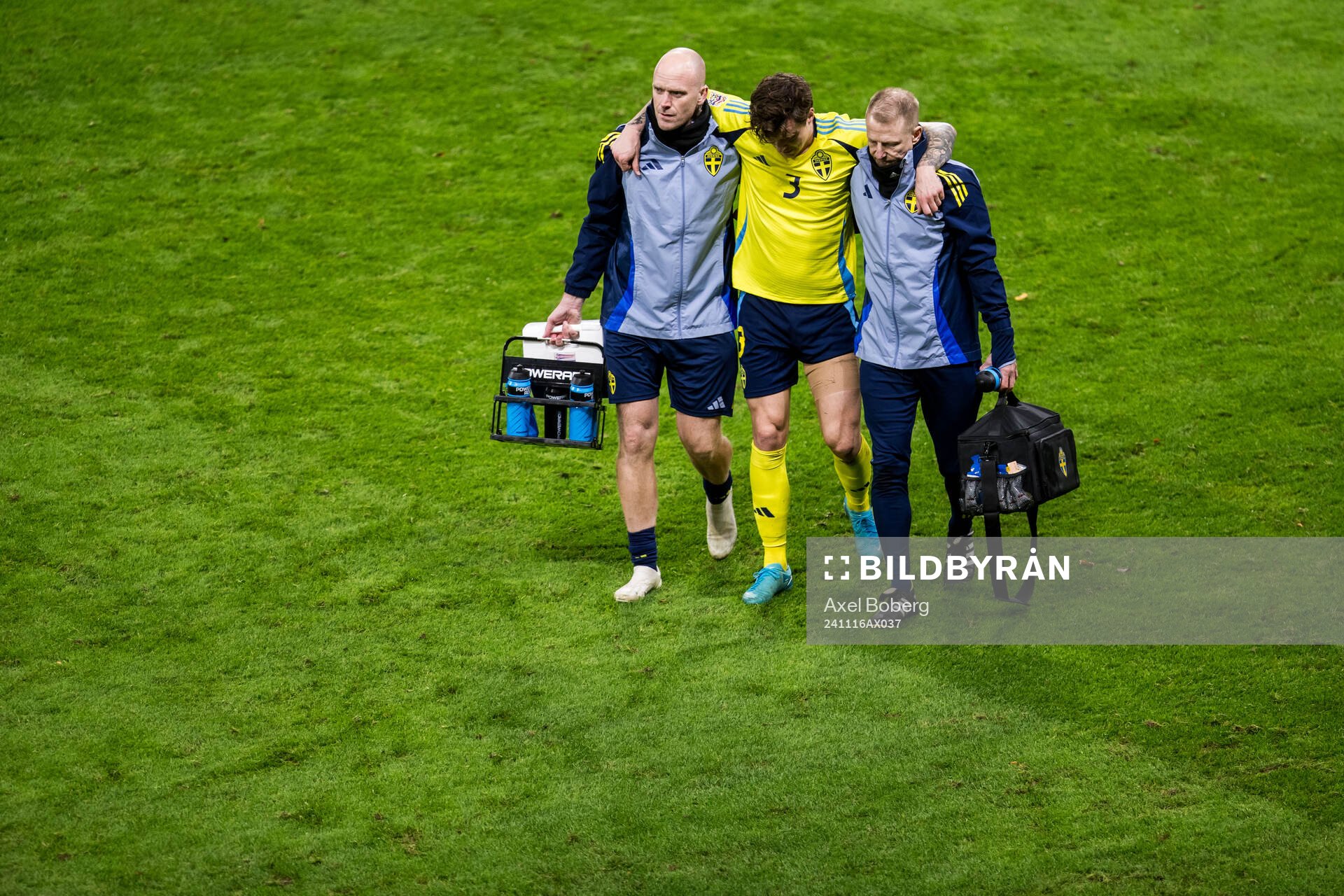 Victor Nilsson Lindelöf of Sweden in pain