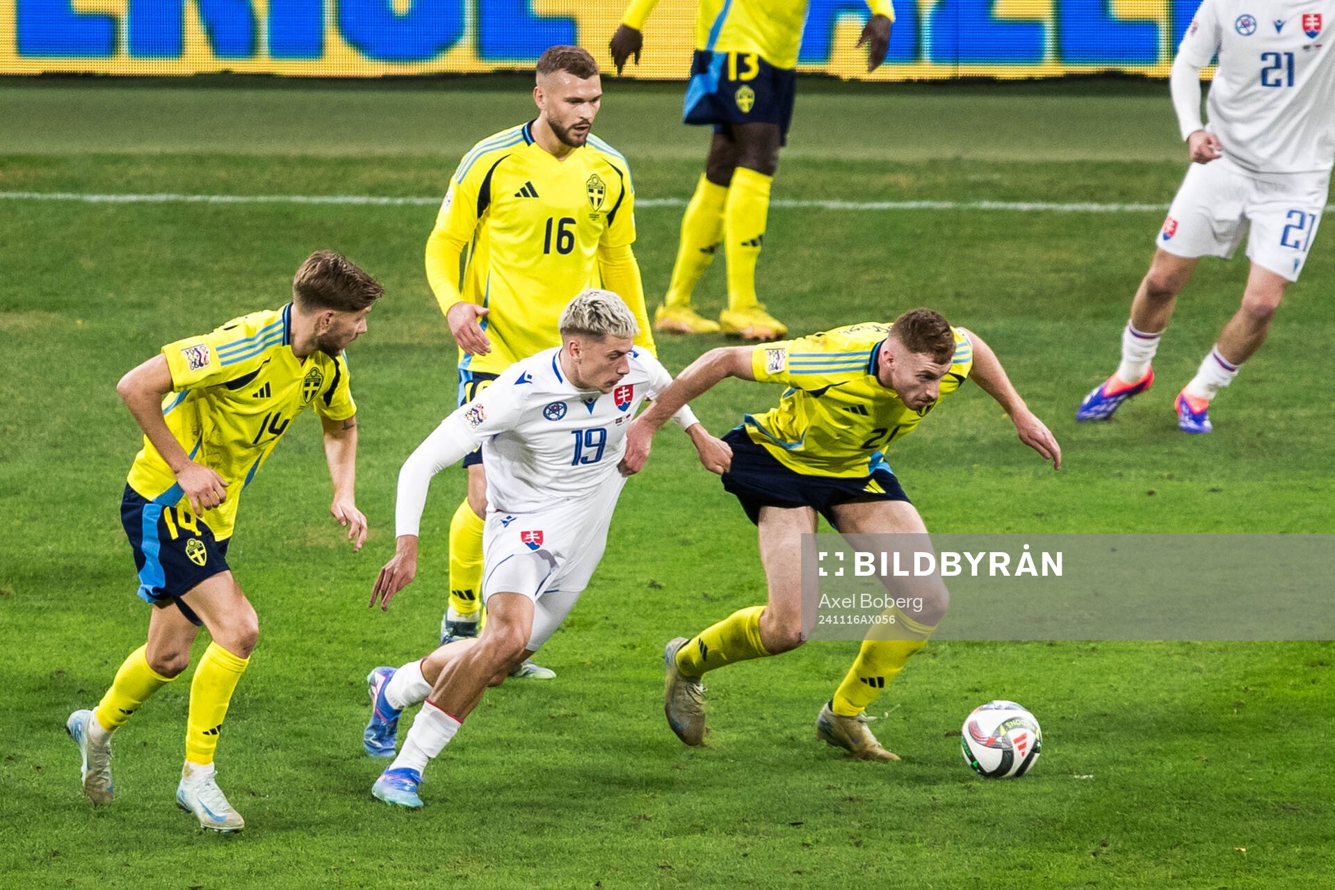 Tomas Rigo of Slovakia and Dejan Kulusevski of Sweden