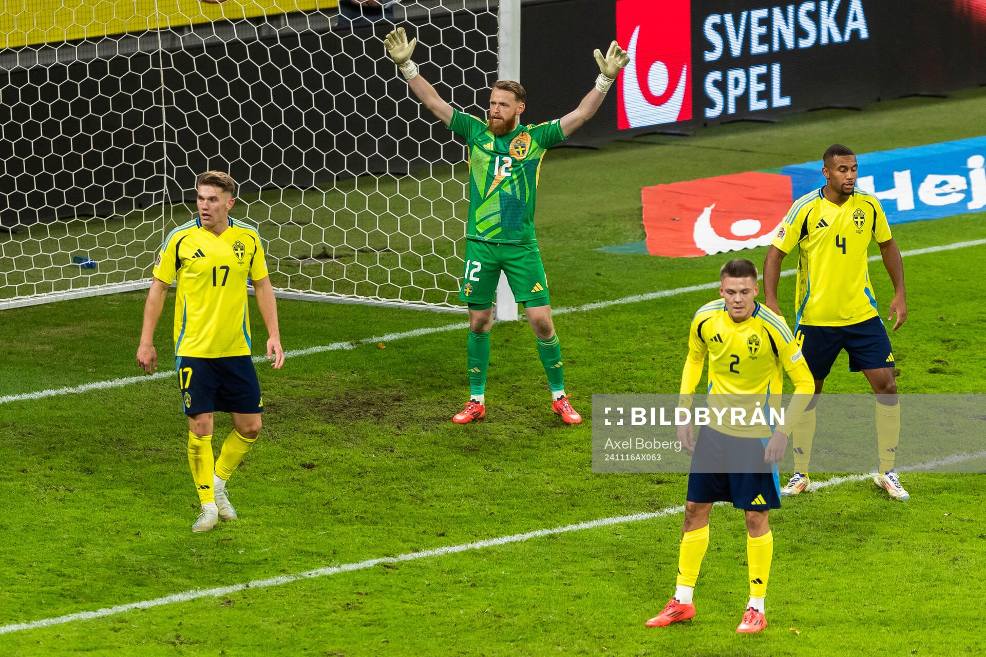 Goalkeeper Viktor Johansson of Sweden