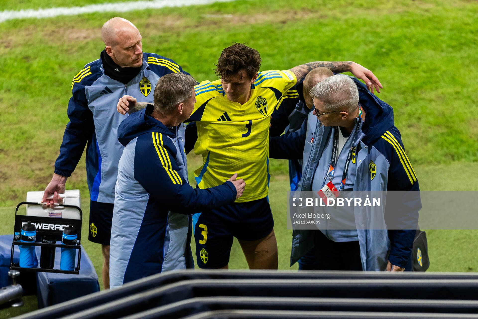 Victor Nilsson Lindelöf of Sweden leaves the field