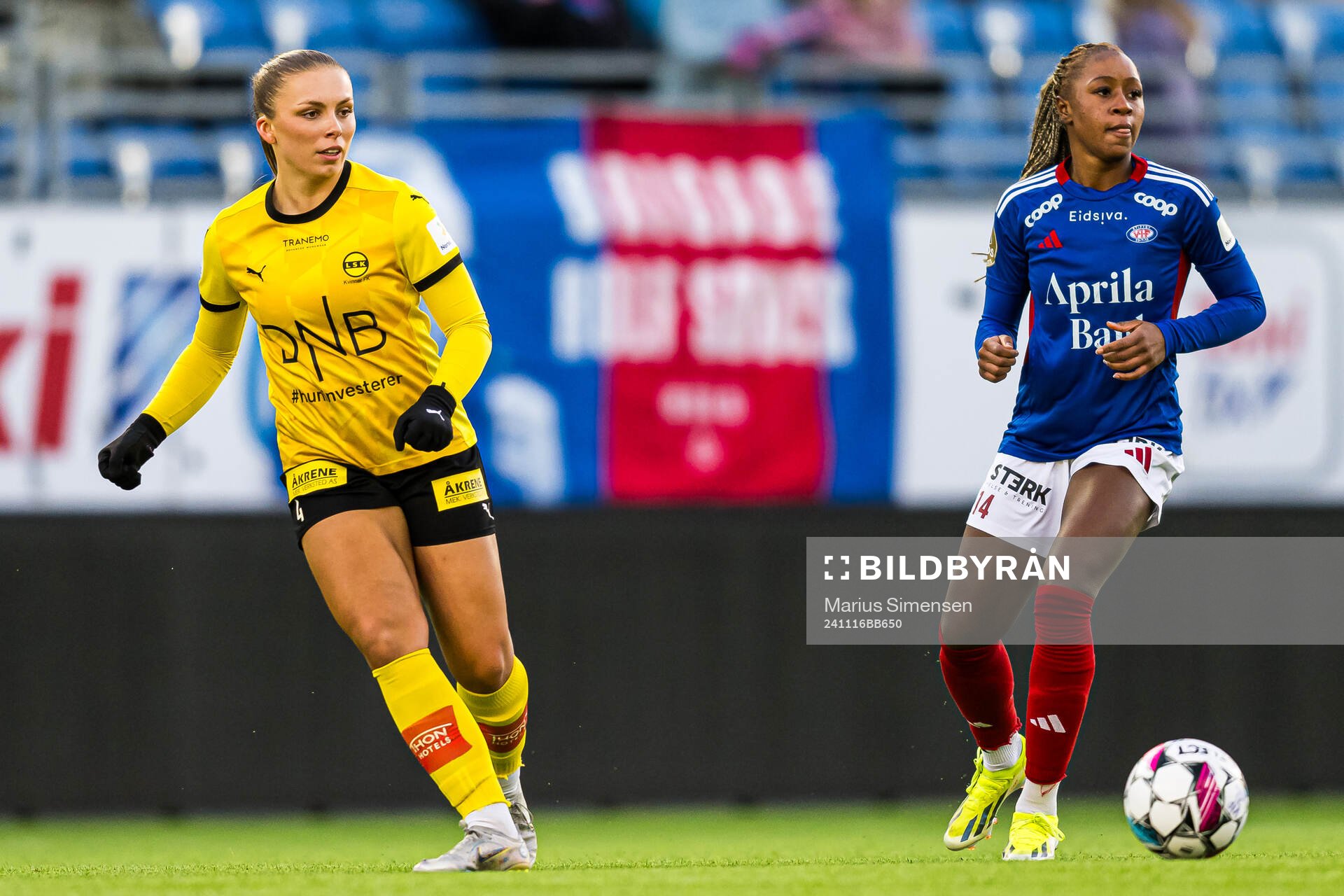 Marte Bjelde Hjelmhaug of LSK Kvinner during the Toppserien football match between Vålerenga and LSK Kvinner on November 16, 2024 in Oslo.