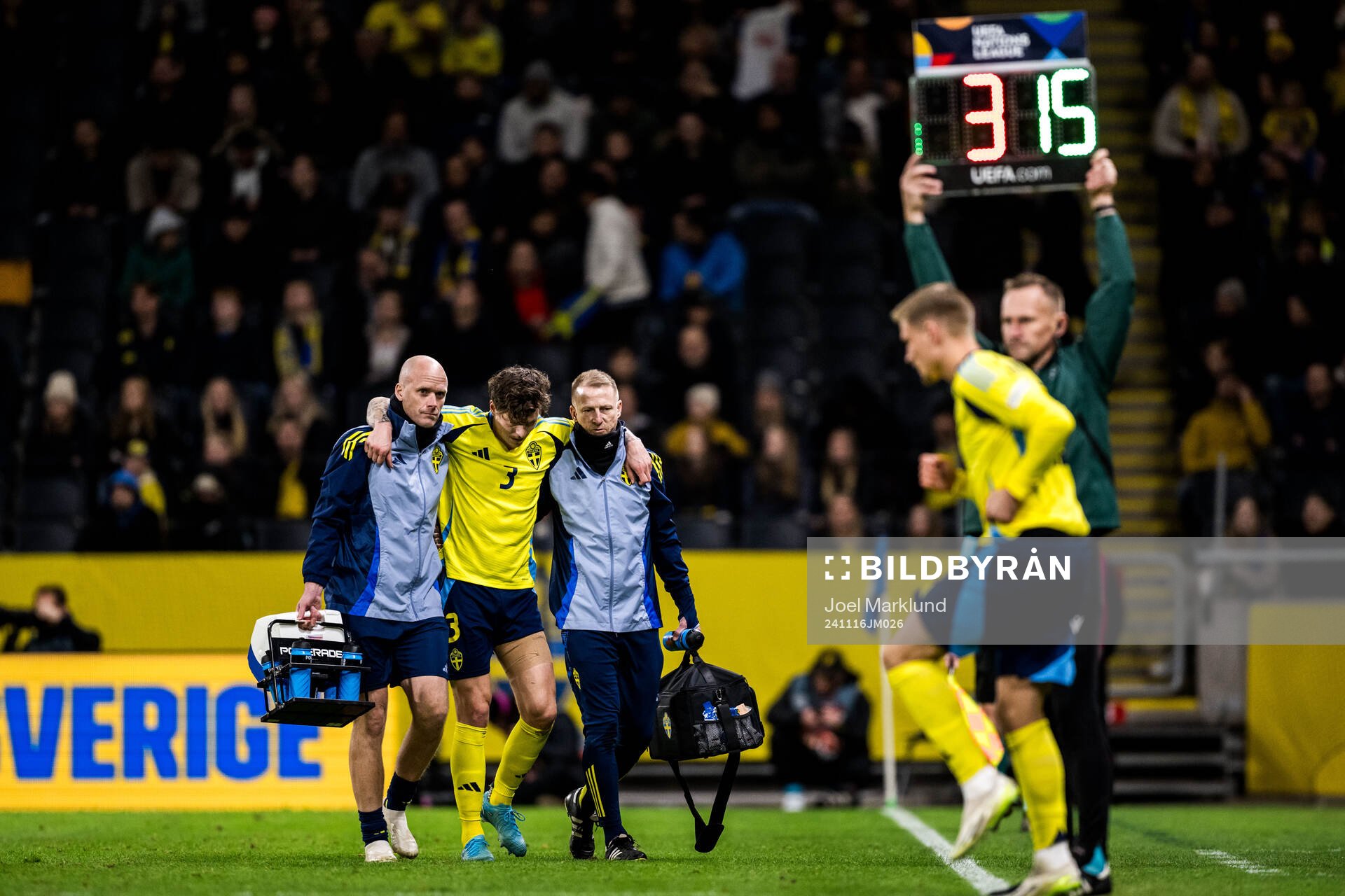 Victor Nilsson Lindelöf of Sweden in pain