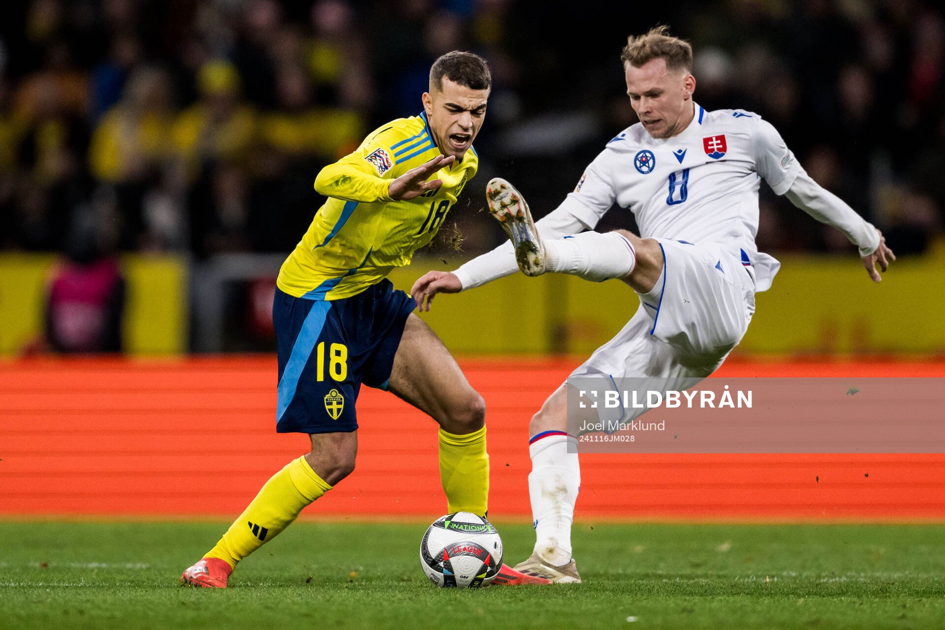 Yasin Ayari of Sweden and Ondrej Duda of Slovakia