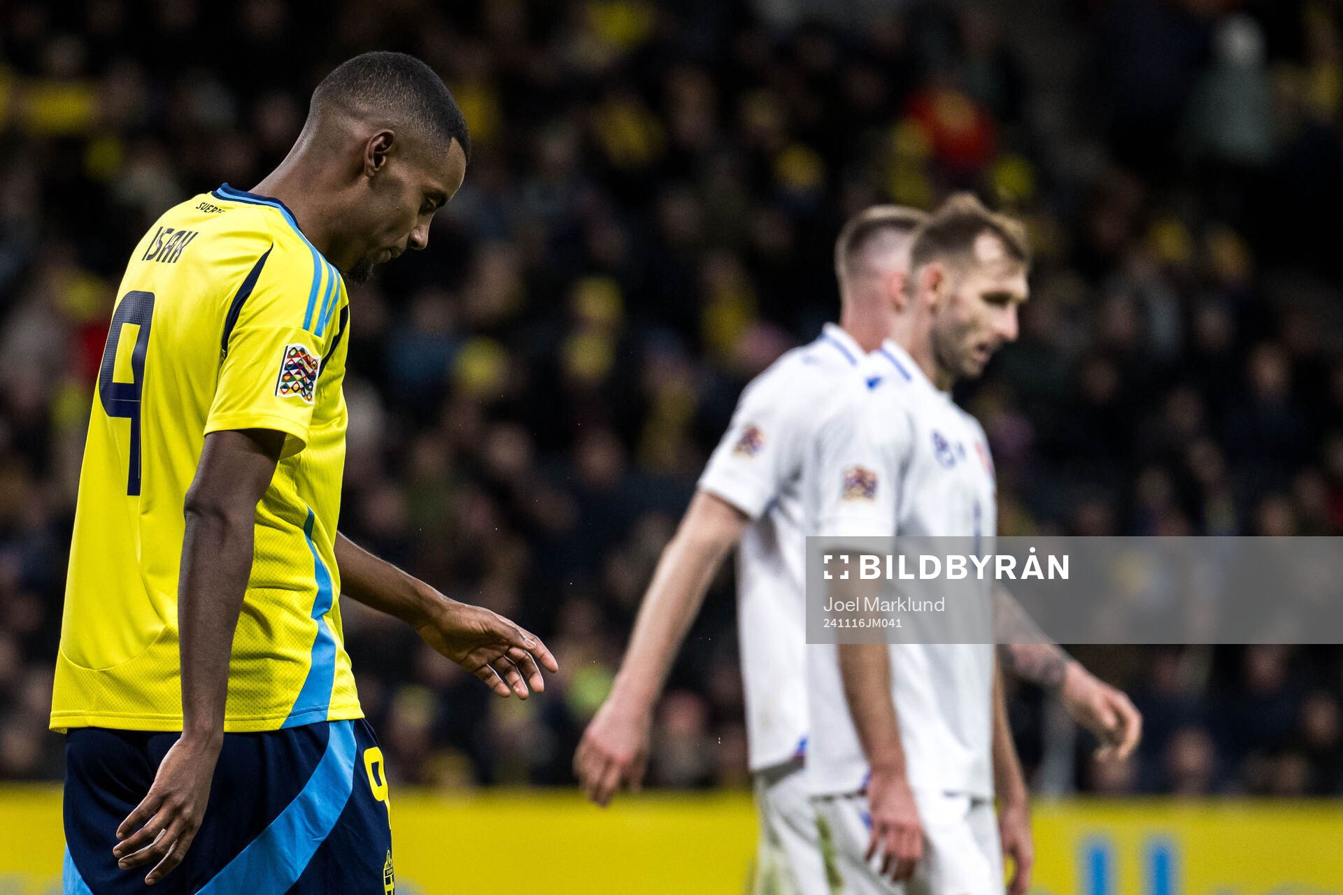 Alexander Isak of Sweden looks dejected