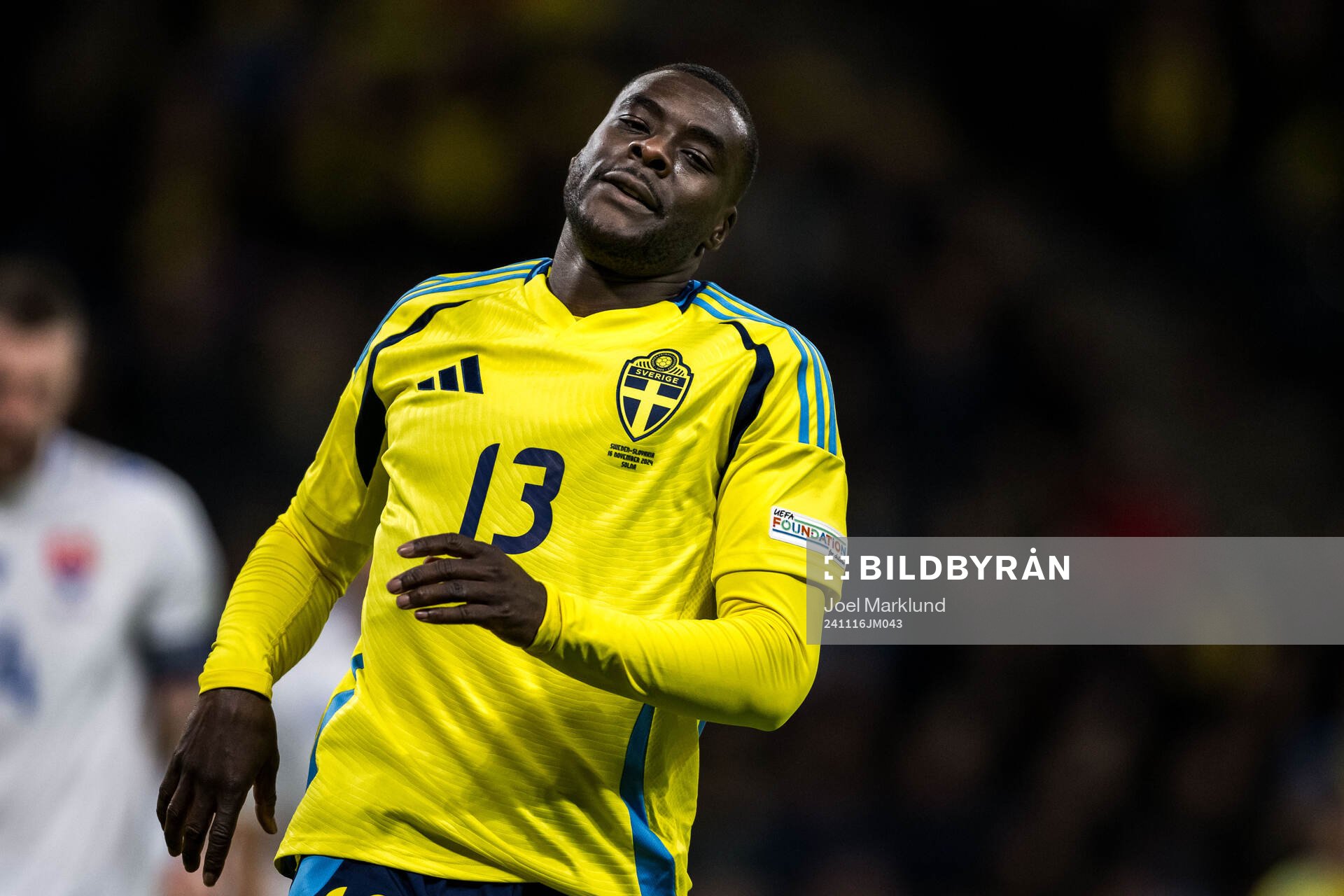 Ken Sema of Sweden looks dejected