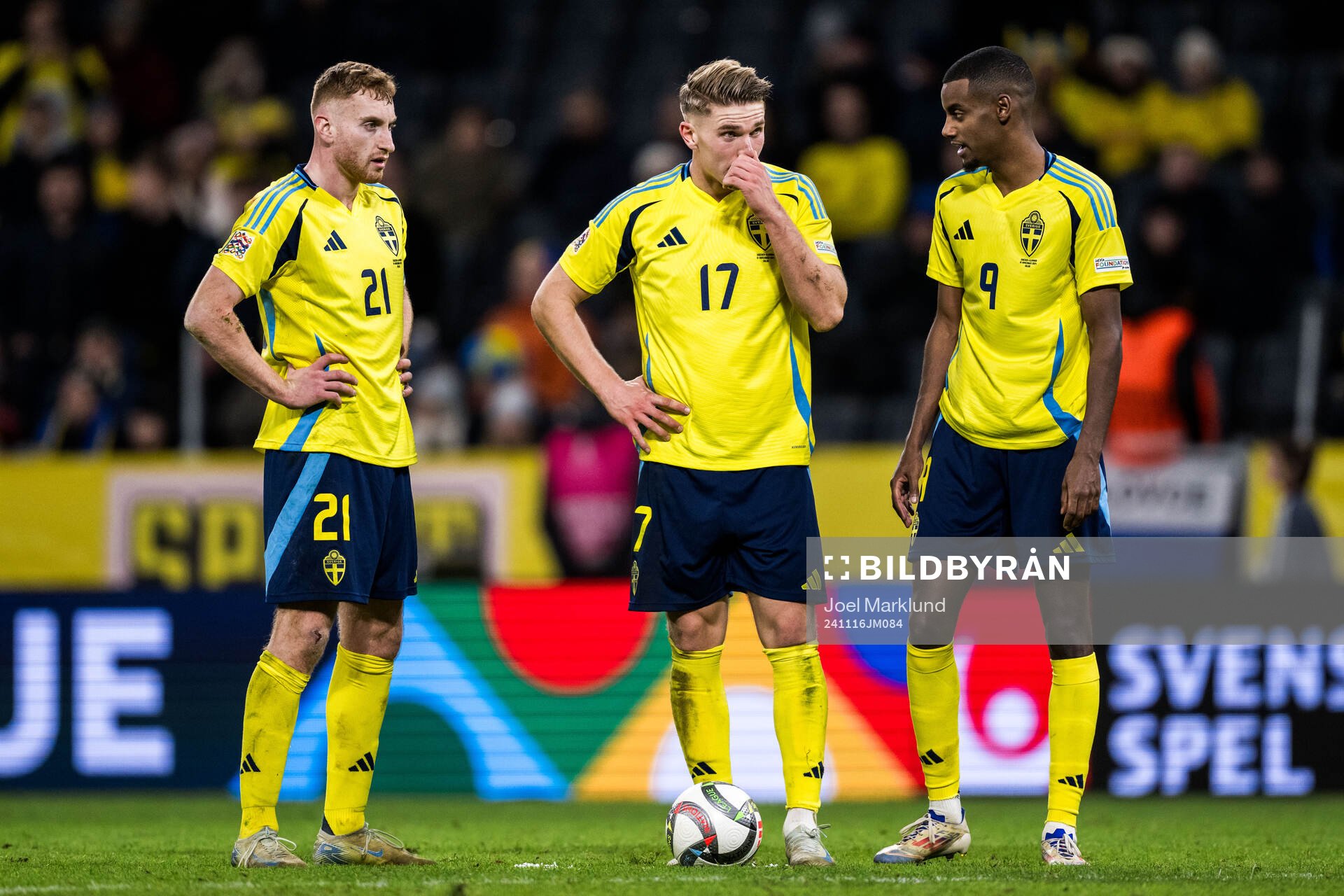 Dejan Kulusevski, Viktor Gyökeres and Alexander Isak of