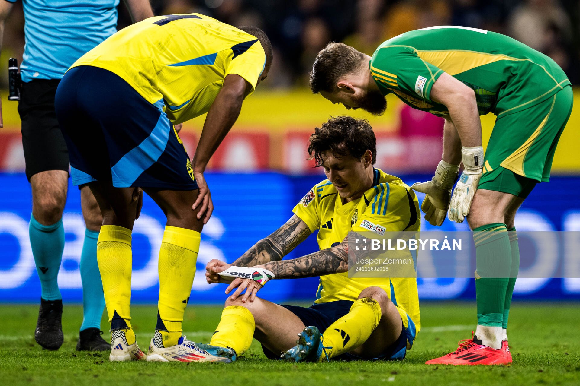 Victor Nilsson Lindelöf of Sweden in pain