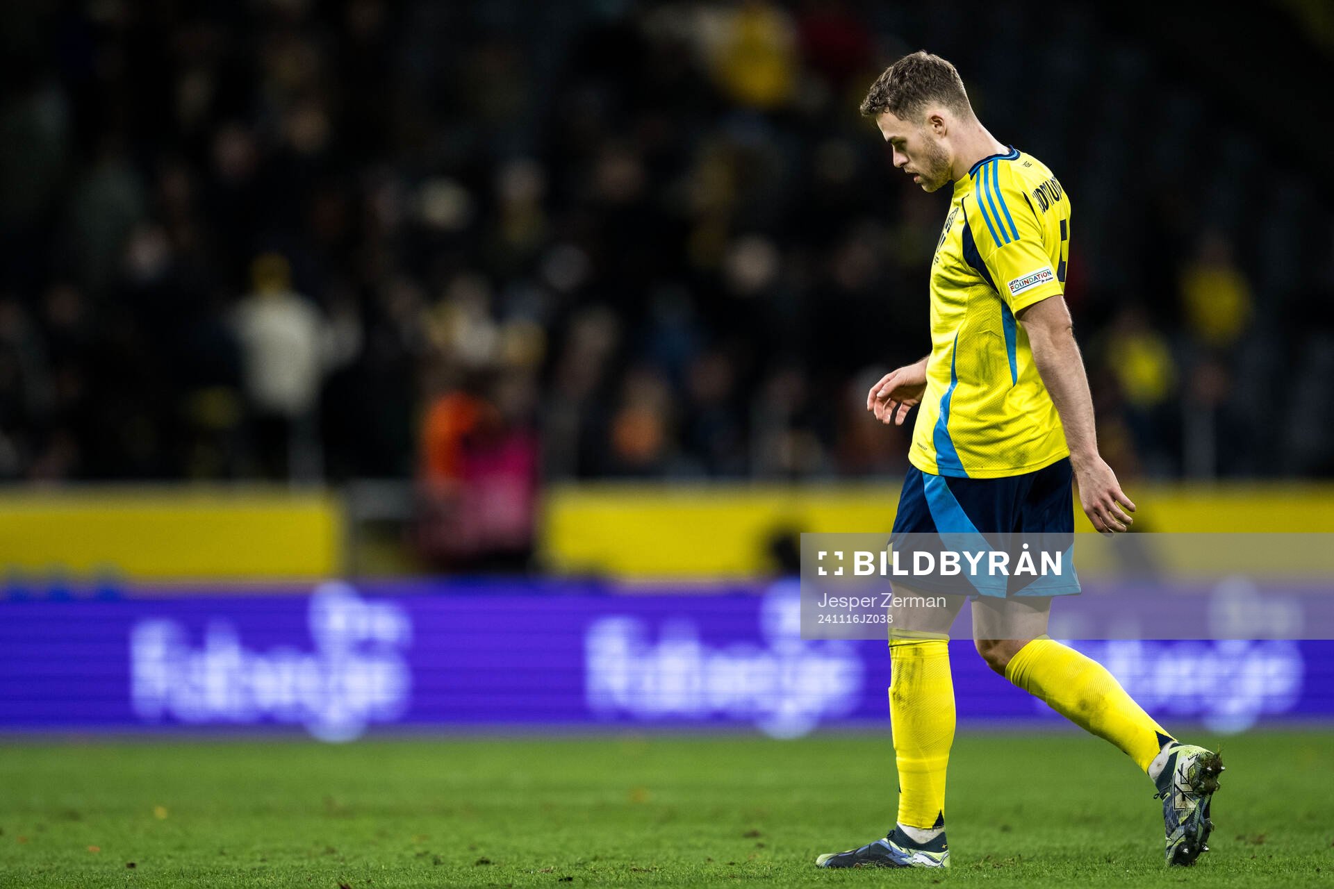Gabriel Gudmundsson of Sweden looks dejected