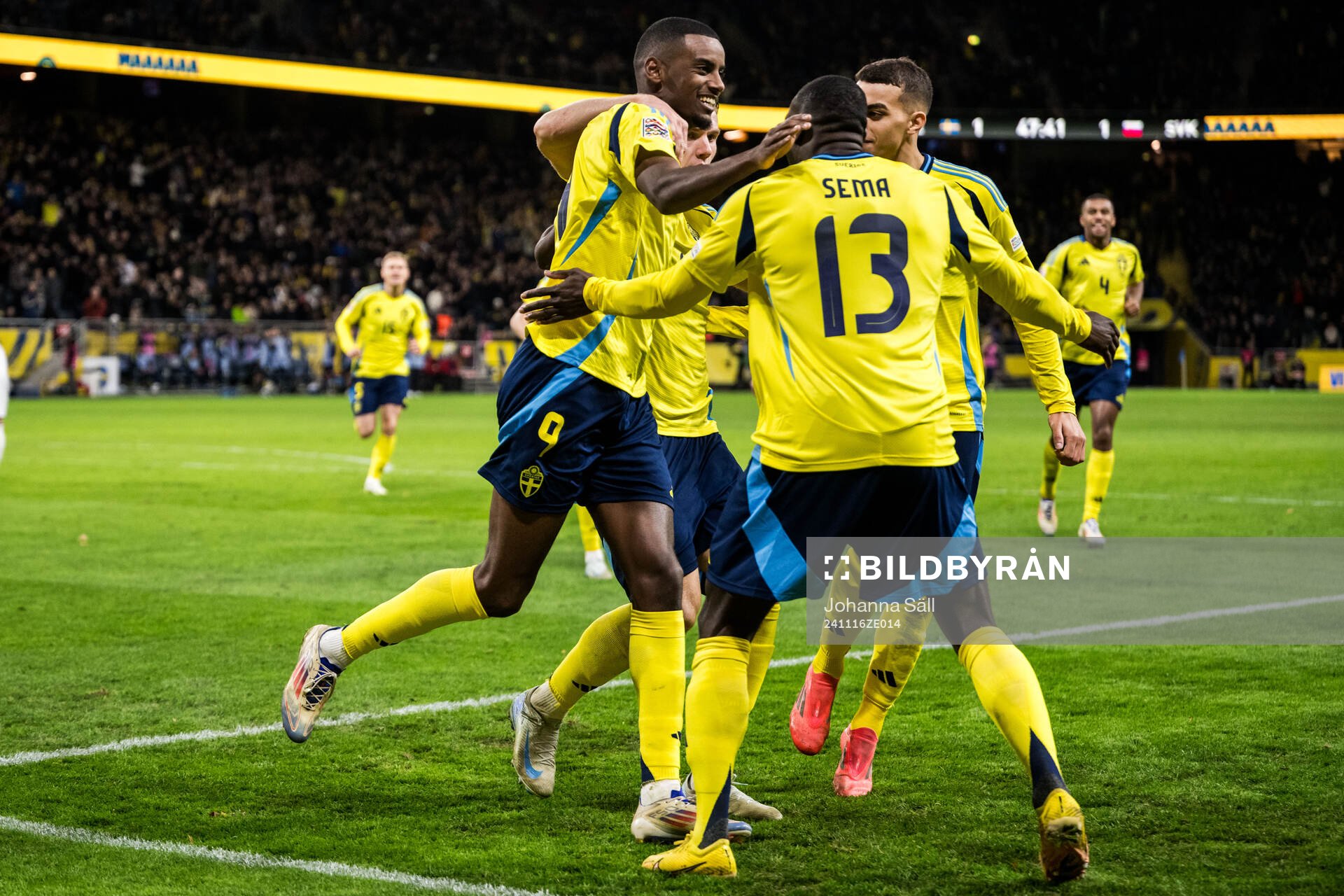 Alexander Isak, Viktor Gyökeres, Yasin Ayari, and Ken Sema