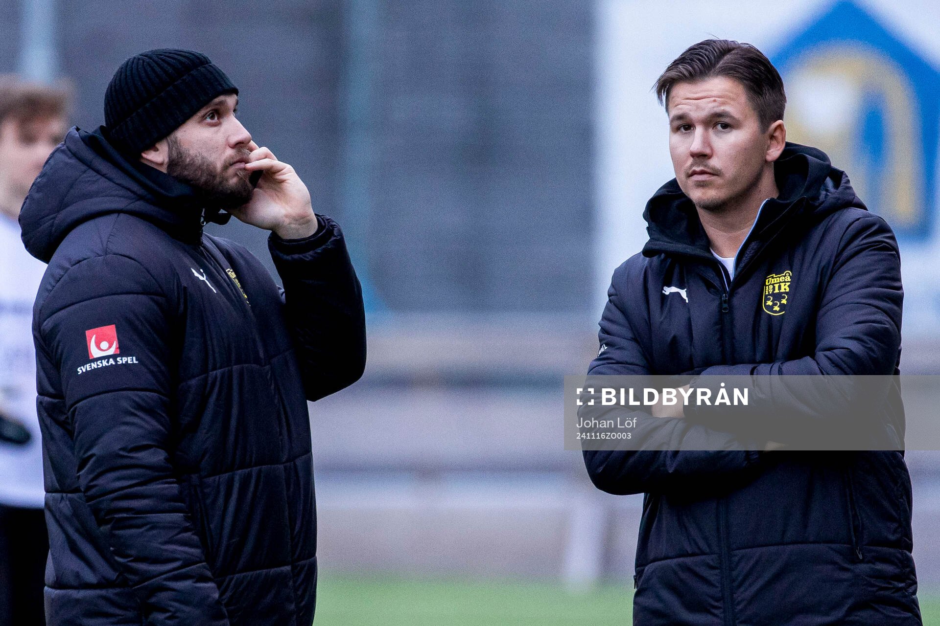 Umeås tränare Edvin Erfanian och fystränare Filip Nyman